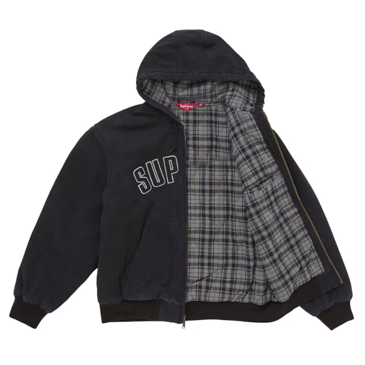 Supreme Reflective Arc Hooded Work Jacket Black