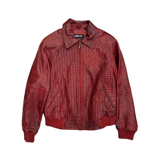 Pelle Pelle Studded Embossed Leather Jacket [USED] - 14 Youth (Used)