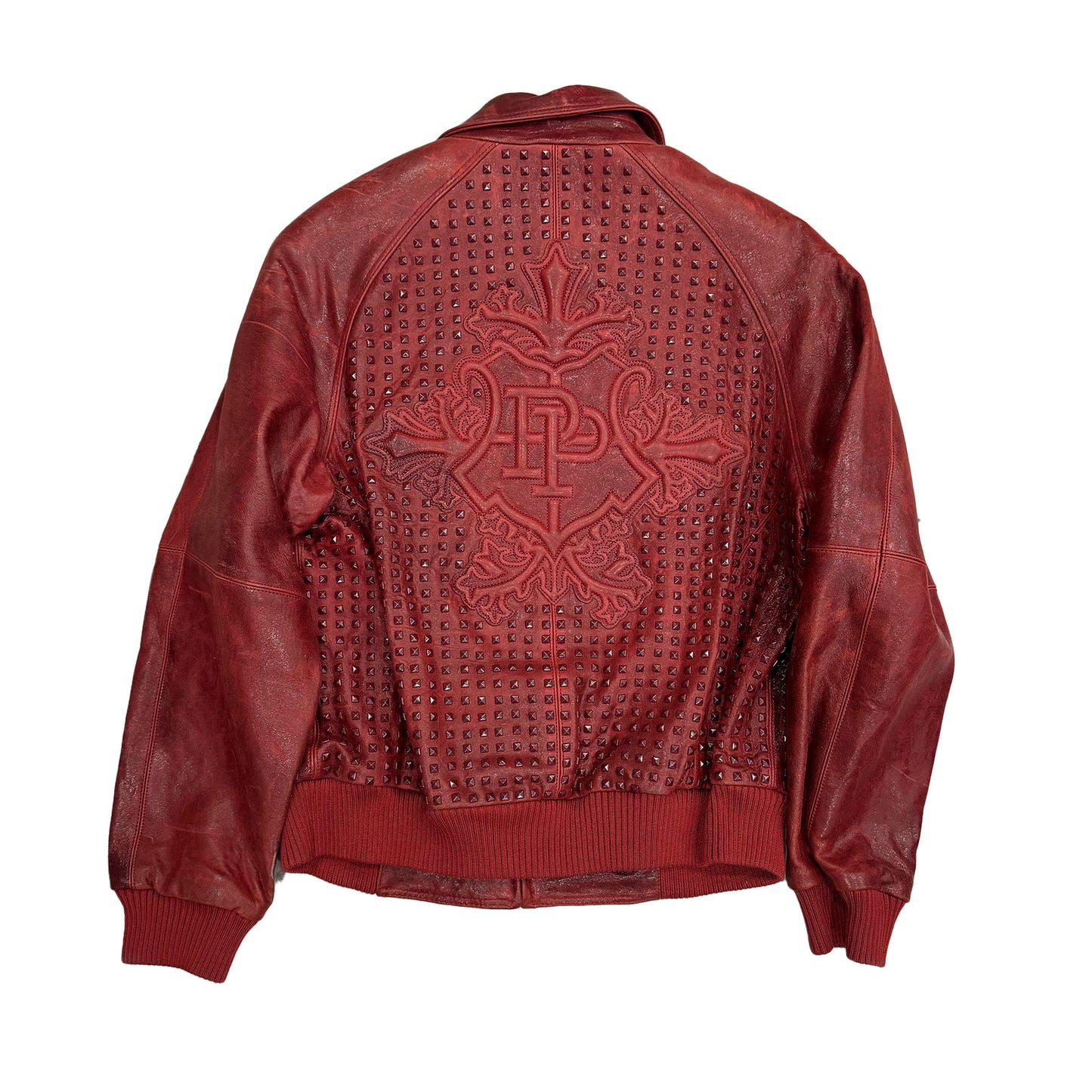 Pelle Pelle Studded Embossed Leather Jacket [USED] - 14 Youth (Used)