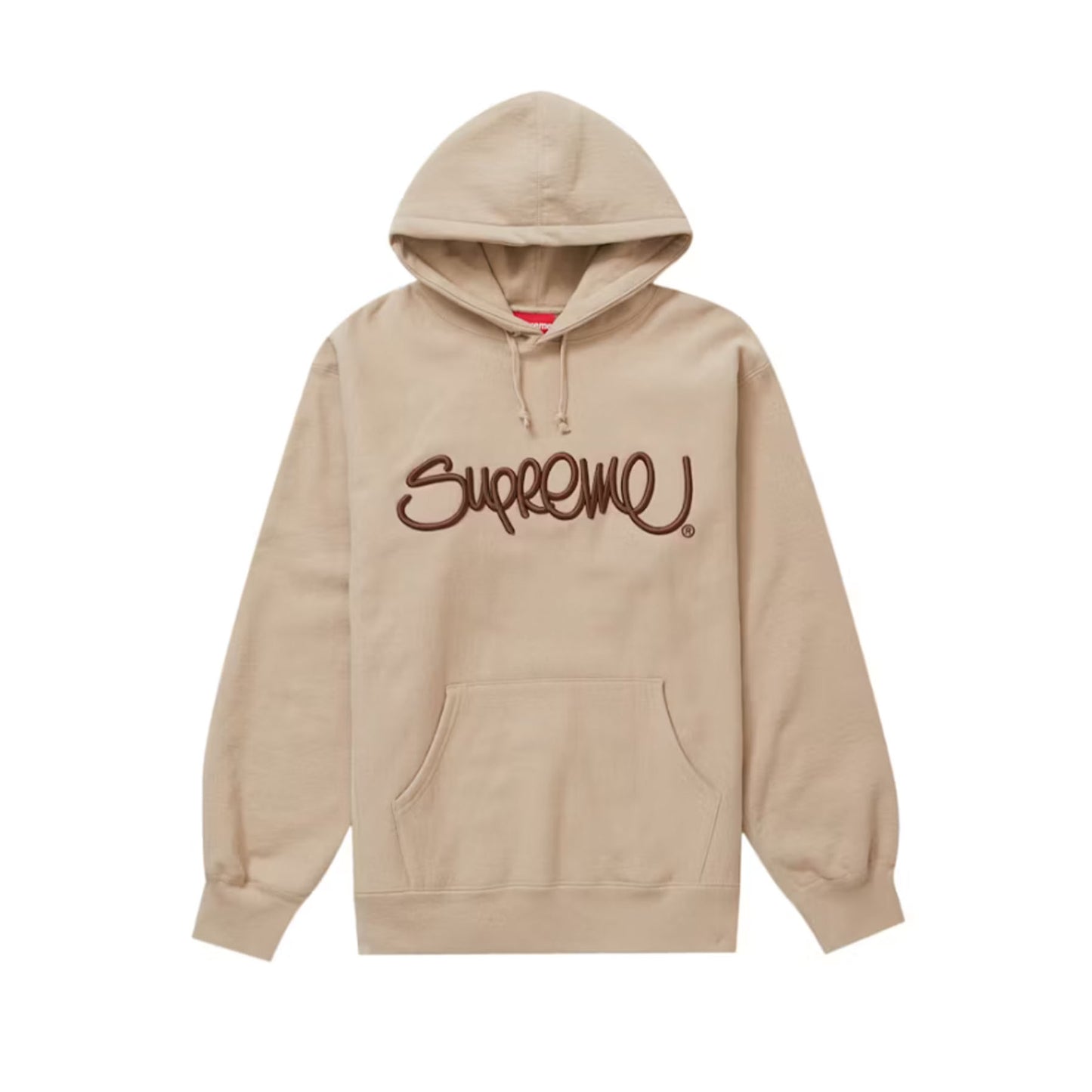 Supreme Raised Handstyle Hooded Sweatshirt Dark Taupe [USED] - L (Used)