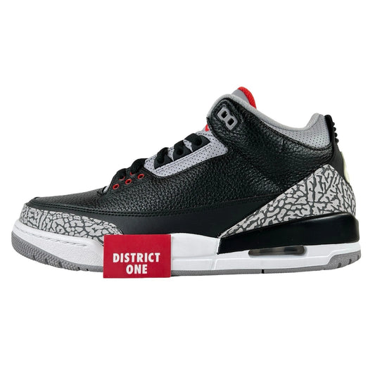 854262 001 Air Jordan 3 Black Cement 2018 - 11 M (Heel Tabs Yellowing)