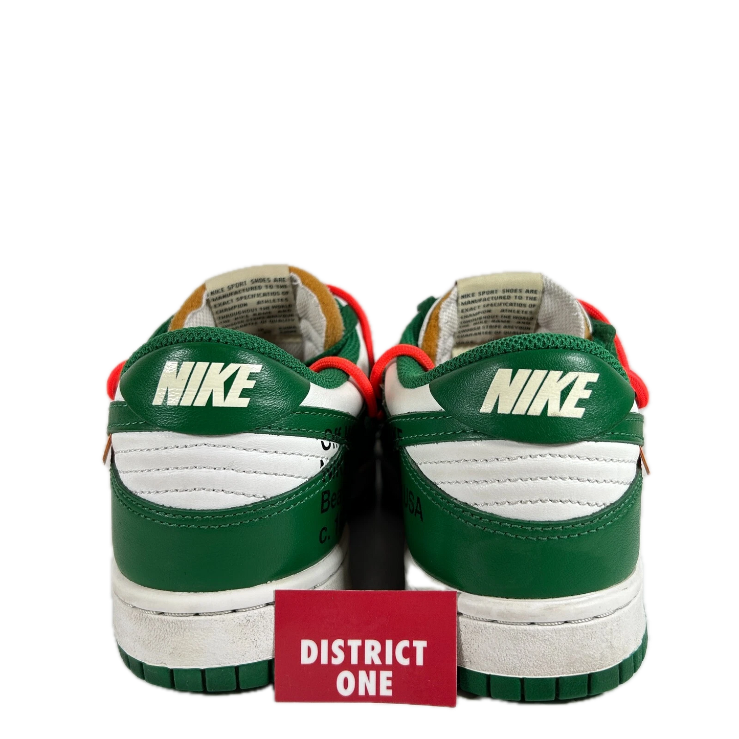 CT0856 100 Nike Dunk Low Off-White Green [USED] - 7 M (Used)