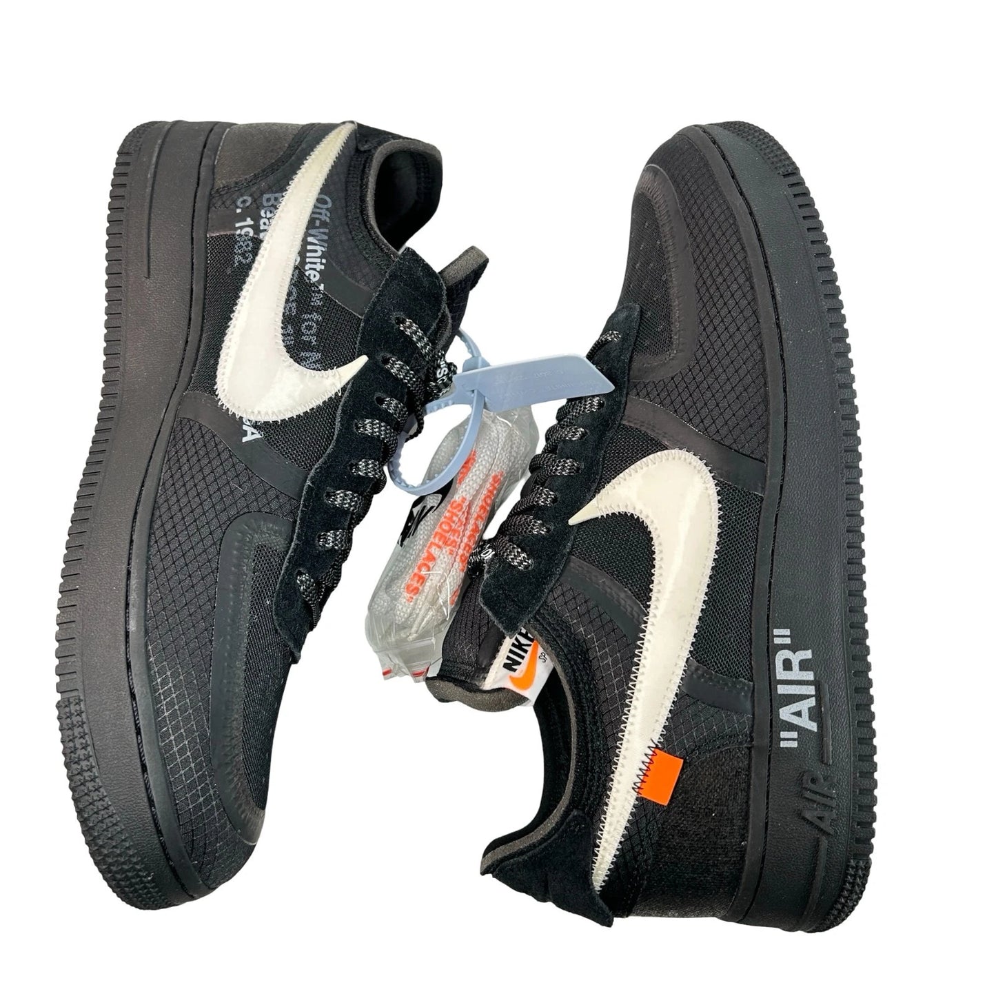 AO4606 001 Nike Air Force 1 Low Off-White Black White - 11.5 M (Swooshes Slightly Yellowing)