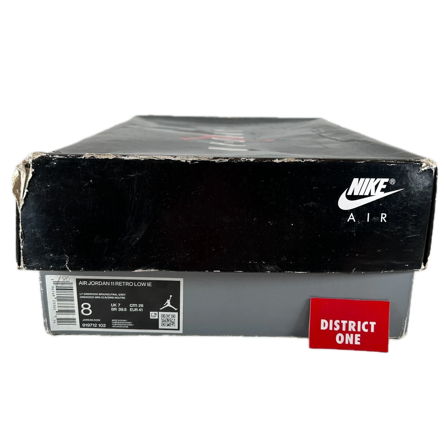 919712 102 Jordan 11 Retro Low IE Light Orewood Brown - 8 M (Mark on Left Shoe) (Damaged Box)