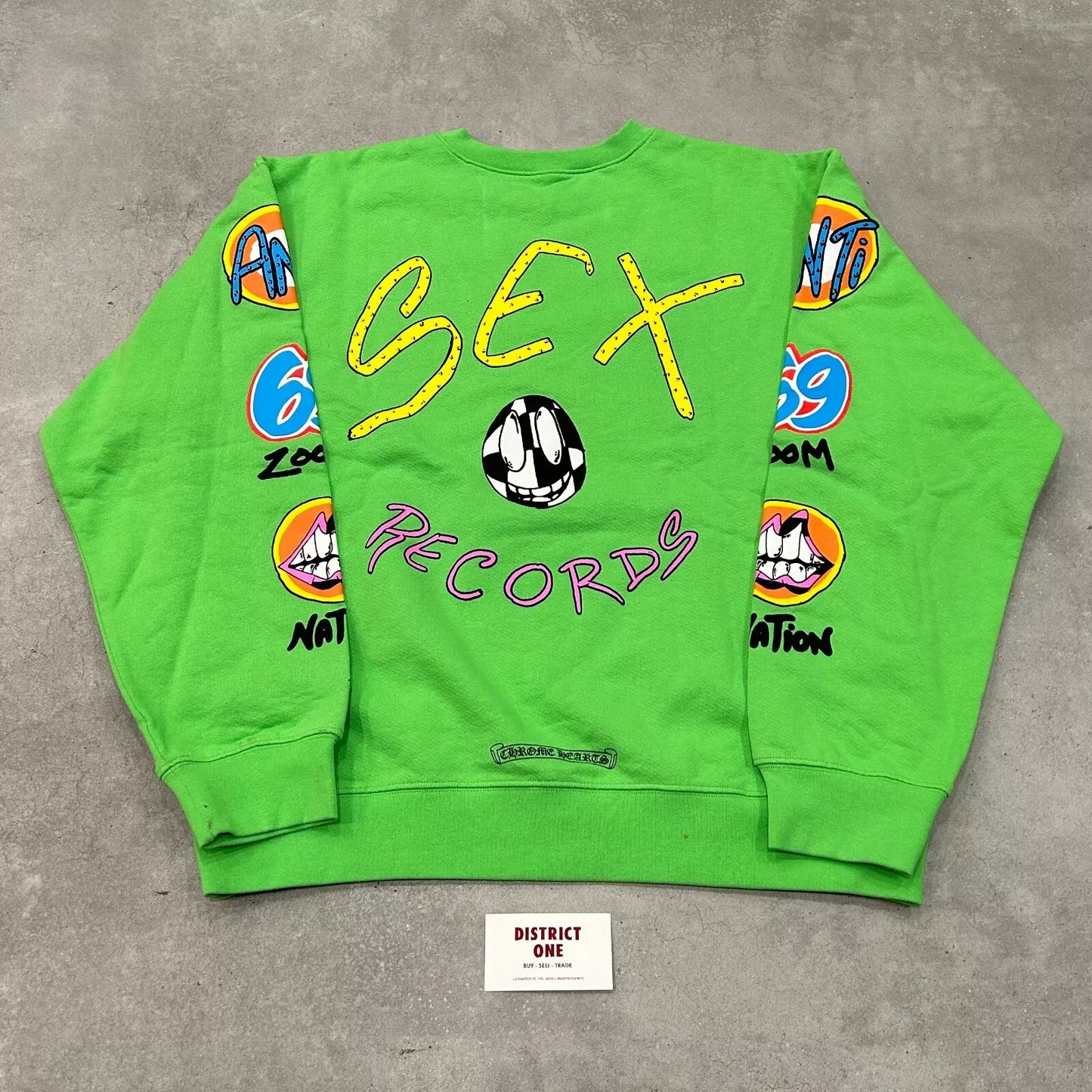 Chrome Hearts Matty Boy Sex Records Crewneck Sweatshirt Citrus