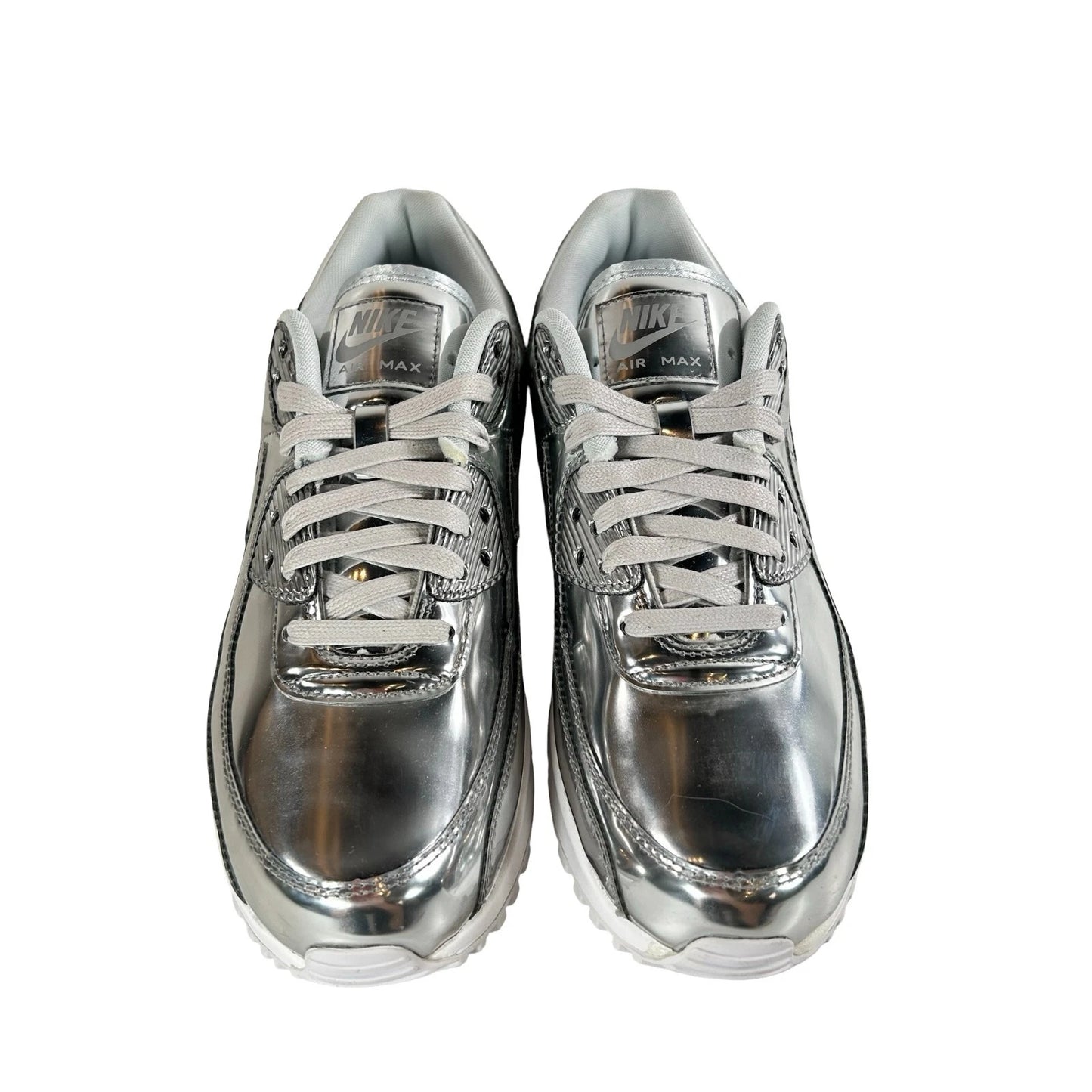 CQ6639 001 Wmns Nike Air Max 90 Metallic Pack Chrome Silver [CONDITIONAL] - 10.5 W (Midsoles Yellowing) (Scratch on Toebox)