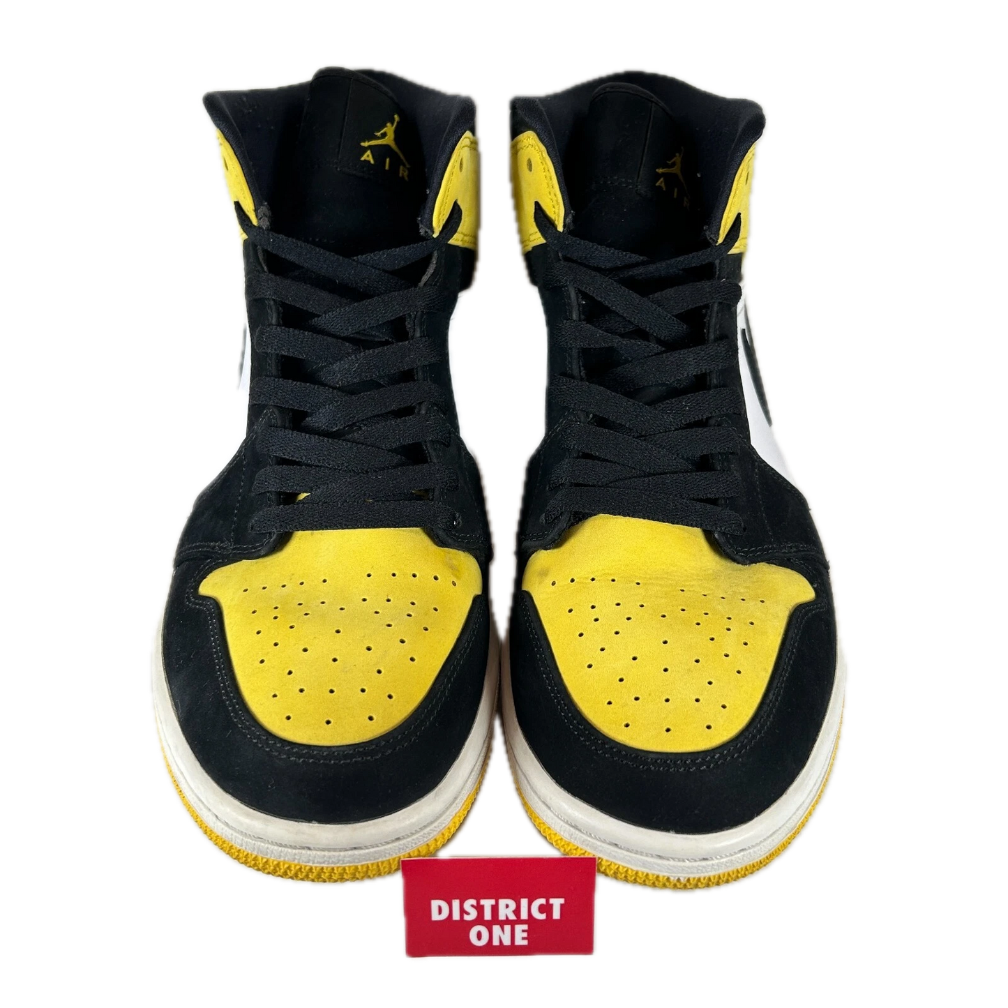852542 071 Air Jordan 1 Mid Yellow Toe Black 2019 [USED] - 11 M (Used) (Replace Box)