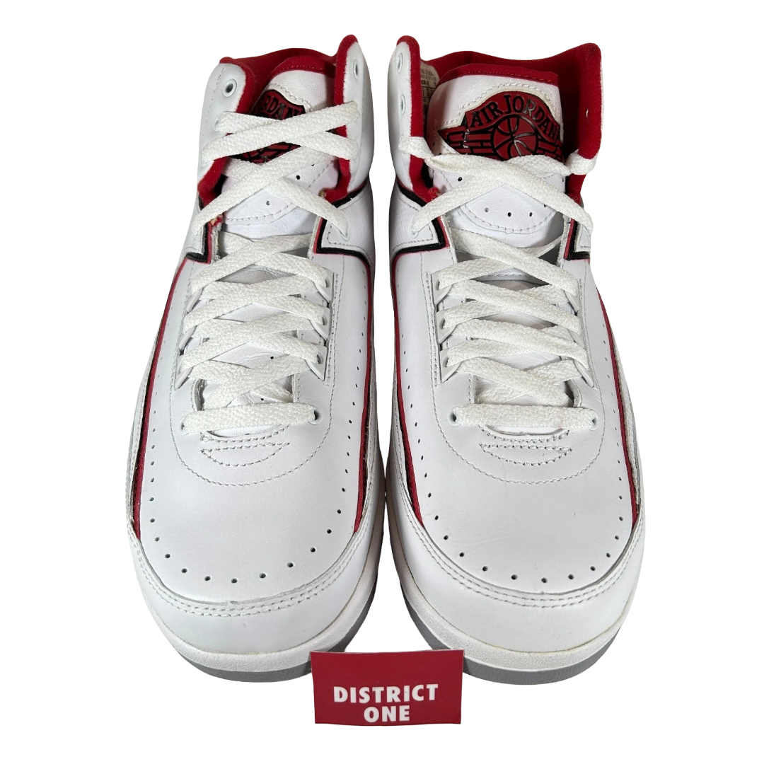 308308 162 Jordan 2 Retro White Red CDP (2008) - 9.5 M (Heel Counter Yellowing) (No Box)