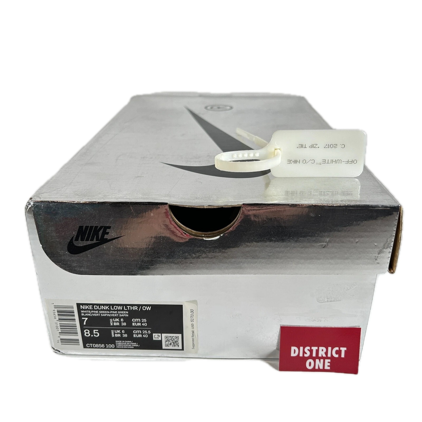 CT0856 100 Nike Dunk Low Off-White Green [USED] - 7 M (Used)