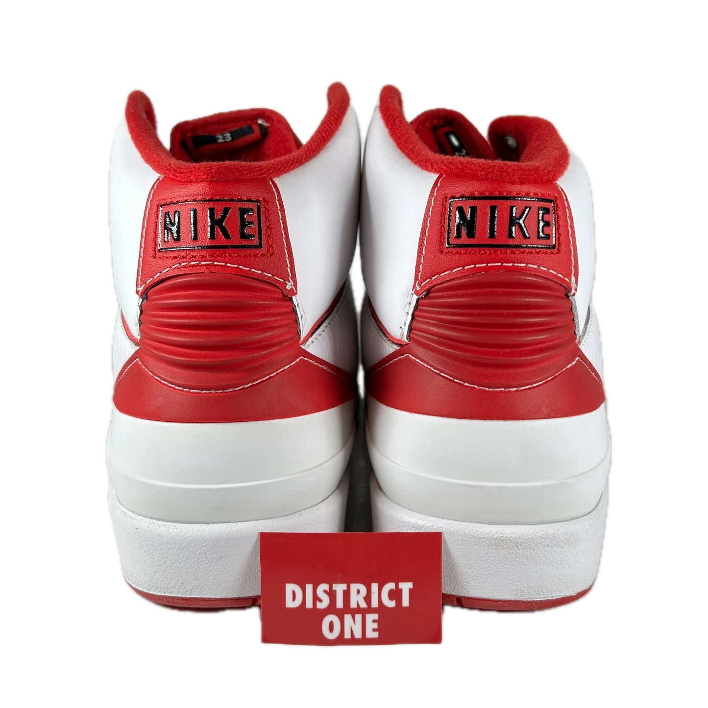 308308 162 Jordan 2 Retro White Red CDP (2008) - 9.5 M (Heel Counter Yellowing) (No Box)