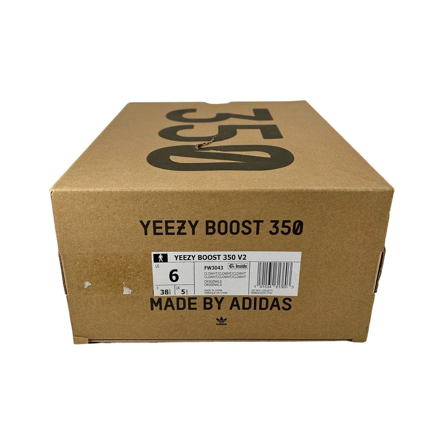 FW3043 adidas Yeezy Boost 350 V2 Cloud White (Non-Reflective) - 6 M (Yellowing) (Damaged Box)