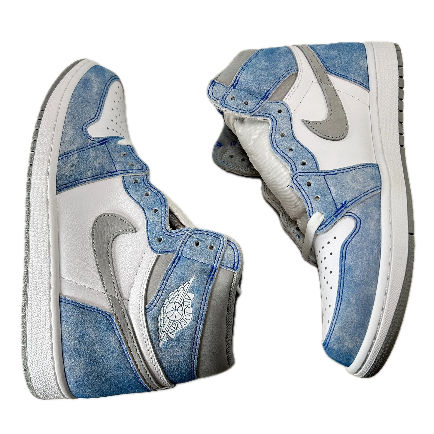 555088 402 Jordan 1 Retro High Hyper Royal Smoke Grey - 10 M (Mark on Left Toebox)