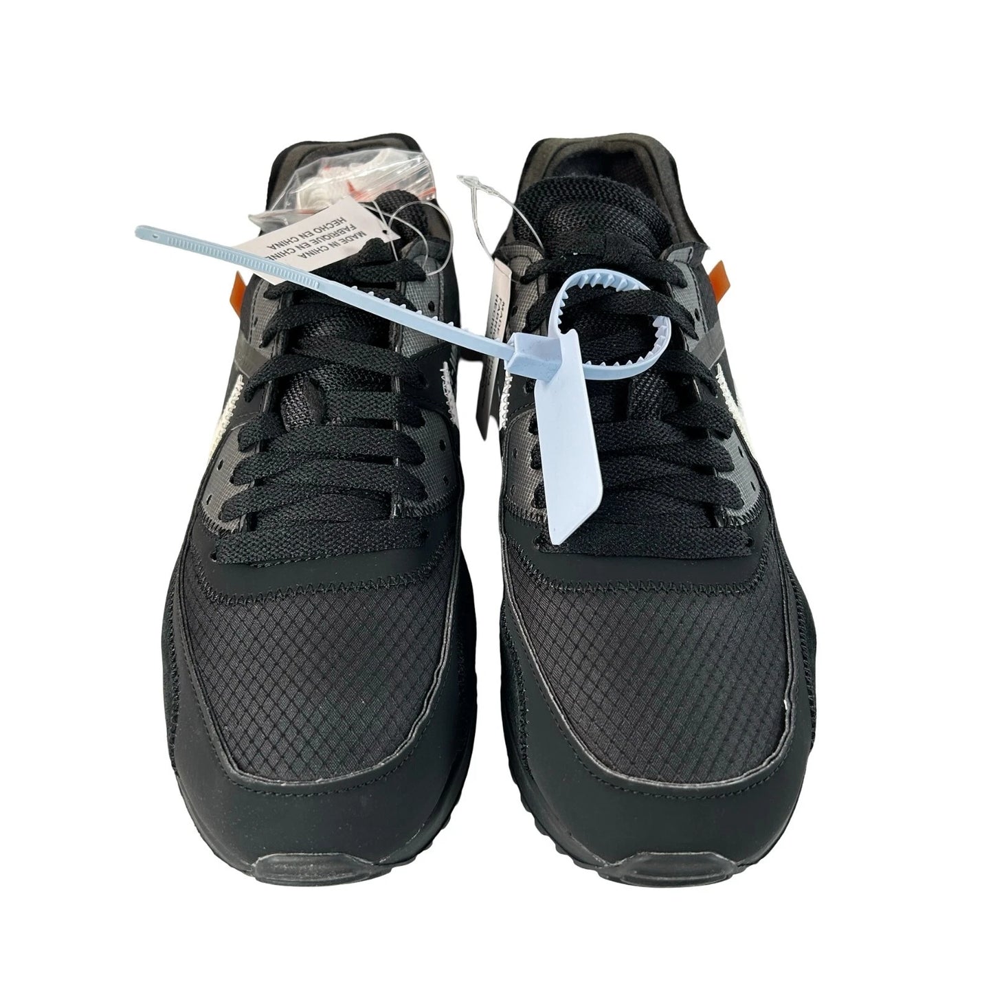 AA7293 001 Air Max 90 Off-White Black - 8 M (Swooshes Slightly Yellowing)