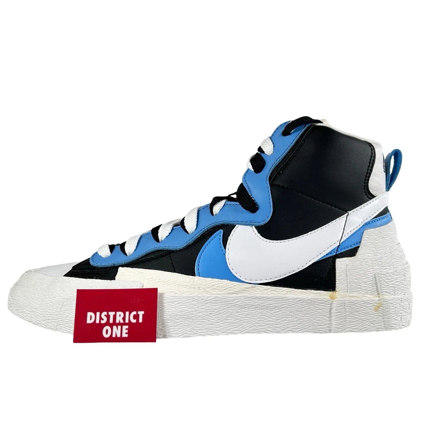 BV0072 001 Nike Blazer Mid sacai White Black Legend Blue - 8.5 M (Midsoles Yellowing)