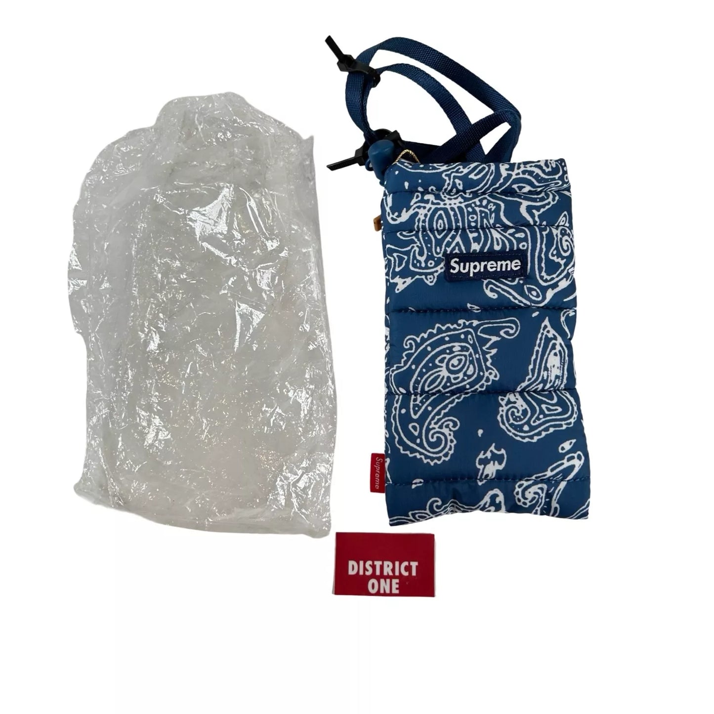 Supreme Puffer Neck Pouch Blue Paisley FW22