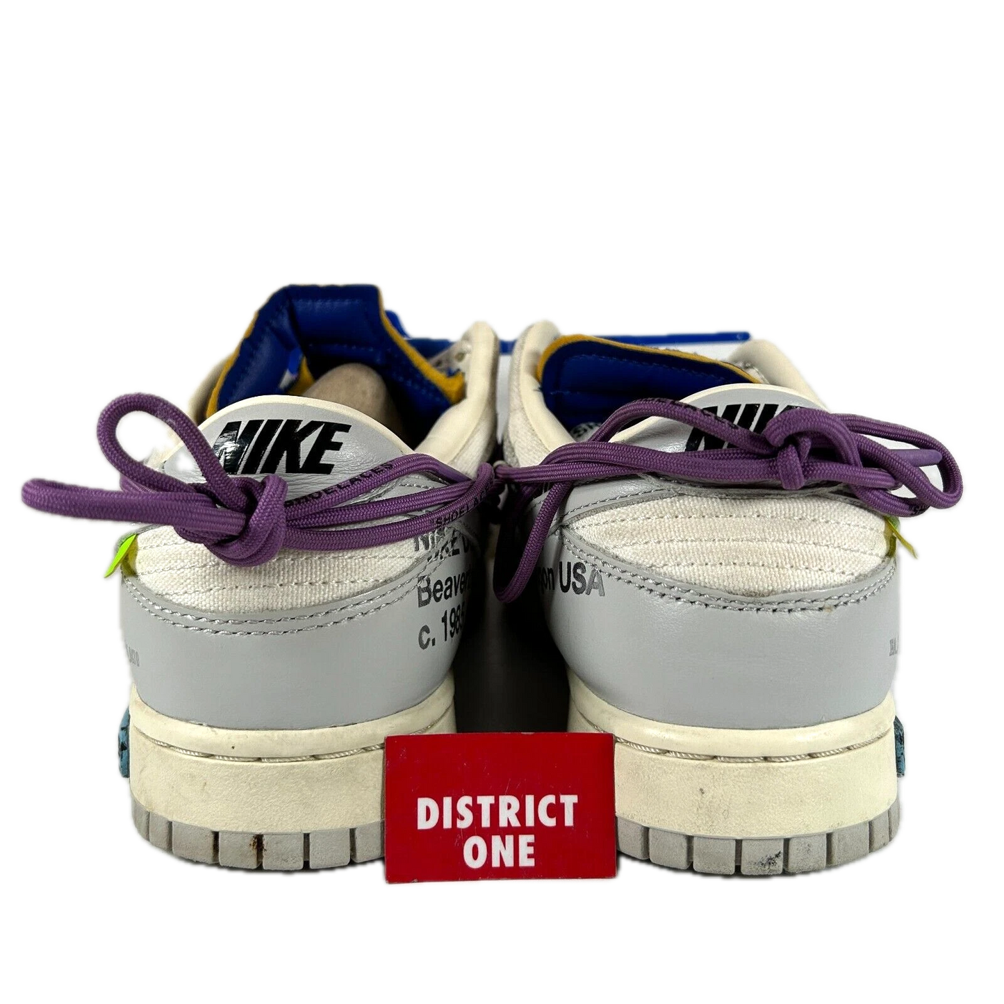 DM1602 107 Nike Dunk Low Off-White Lot 48 [USED] - 9.5 M (Used) (No Box)