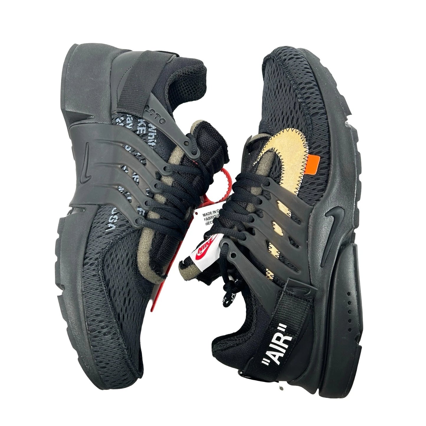 AA3830 002 Nike Air Presto Off-White Black - 13 M (Swooshes Yellowing)