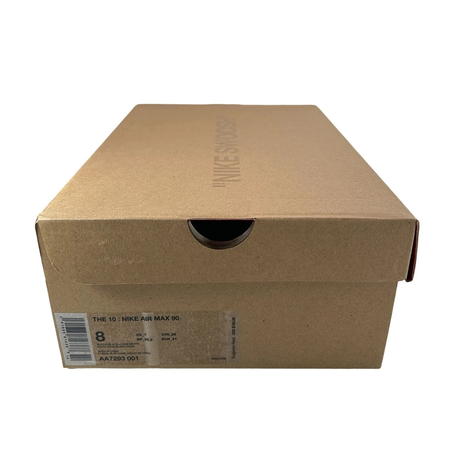 AA7293 001 Air Max 90 Off-White Black - 8 M (Swooshes Slightly Yellowing)