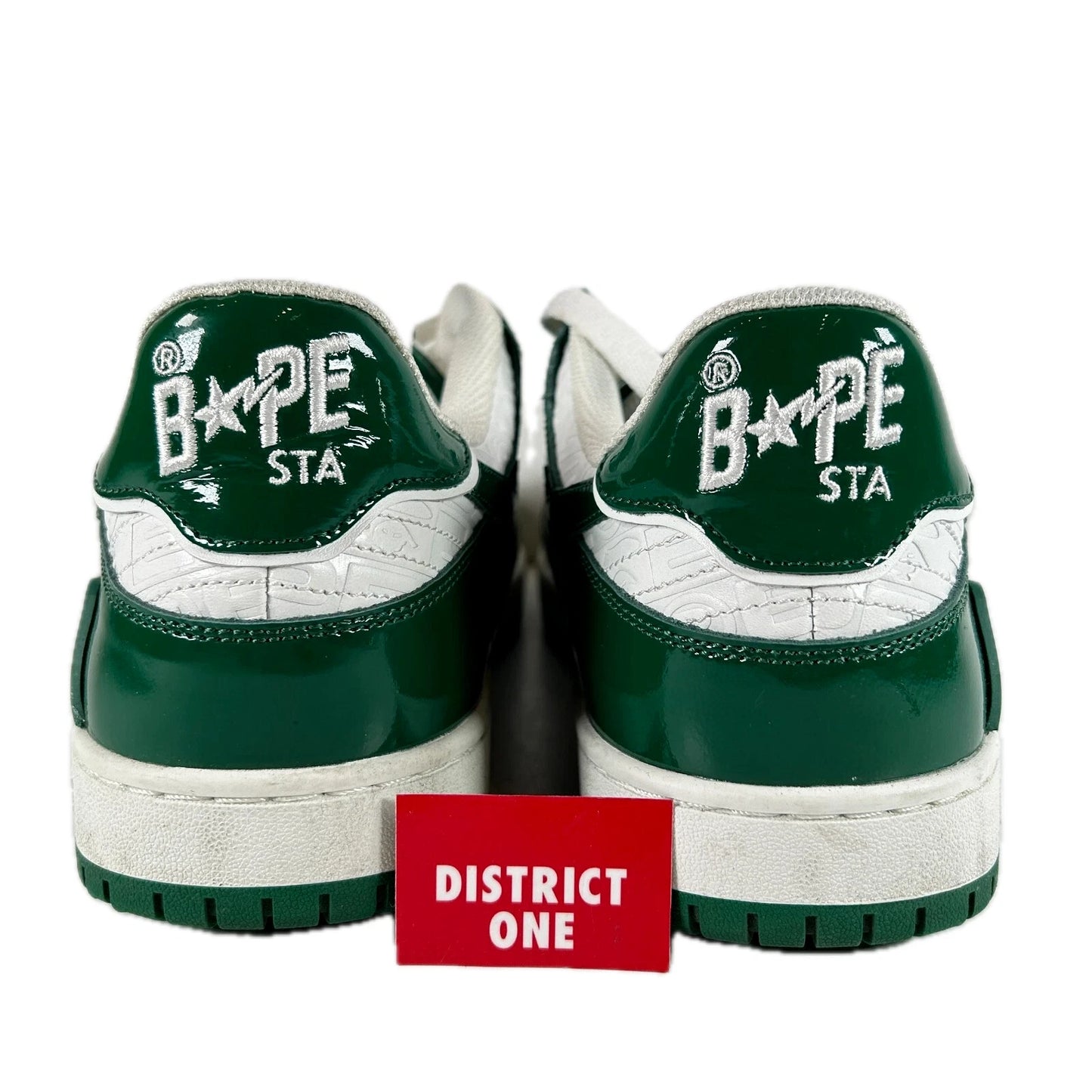 001FWJ201003 GRN A Bathing Ape Bape SK8 Sta Green White Patent [USED] - 12 M (Used)