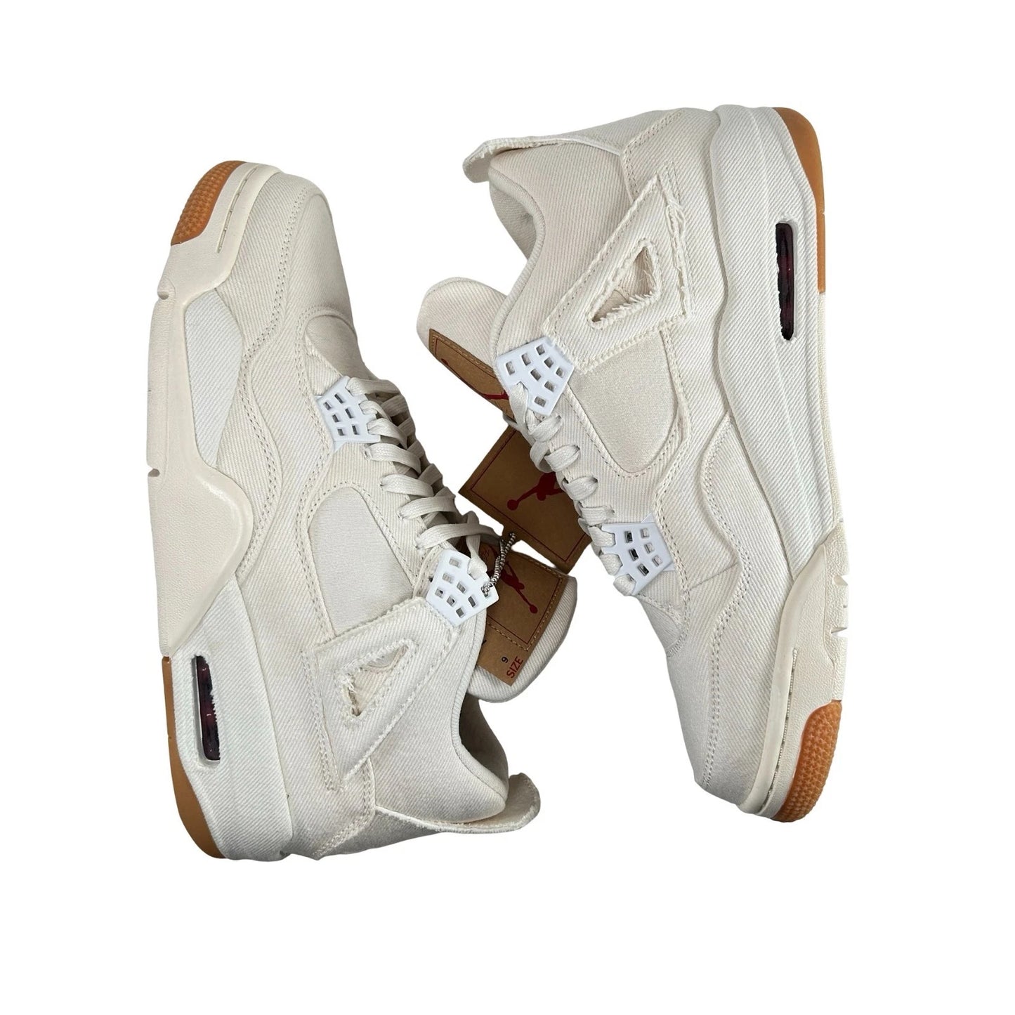 AO2571 100 Jordan 4 Retro Levi's White (Blank Tag) - 9 M (Marks on Midsole) (Replace Box)