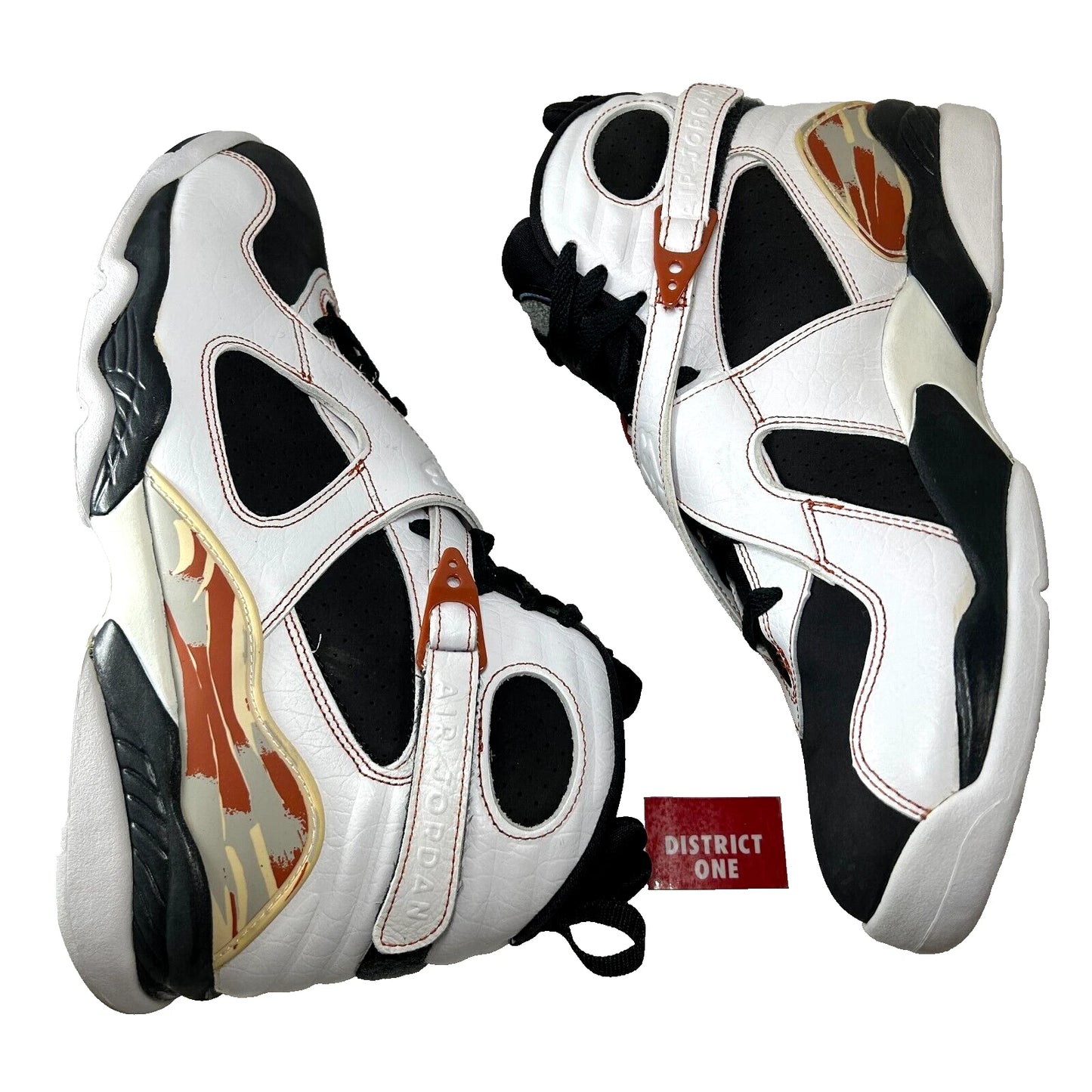 317258 104 Air Jordan 8 Retro LS Black Toe 2007 [CONDITIONAL] - 11.5 M (Yellowing) (Crack on Side Panel)