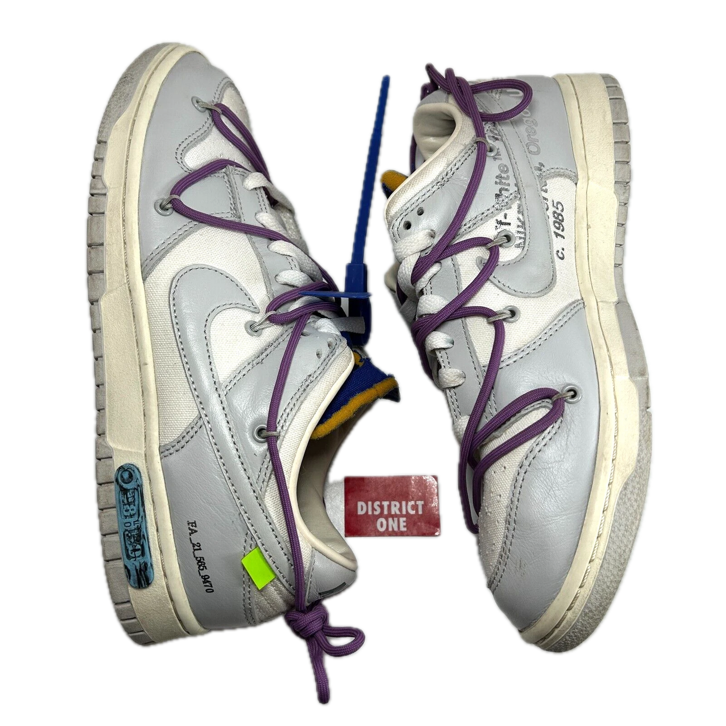 DM1602 107 Nike Dunk Low Off-White Lot 48 [USED] - 9.5 M (Used) (No Box)