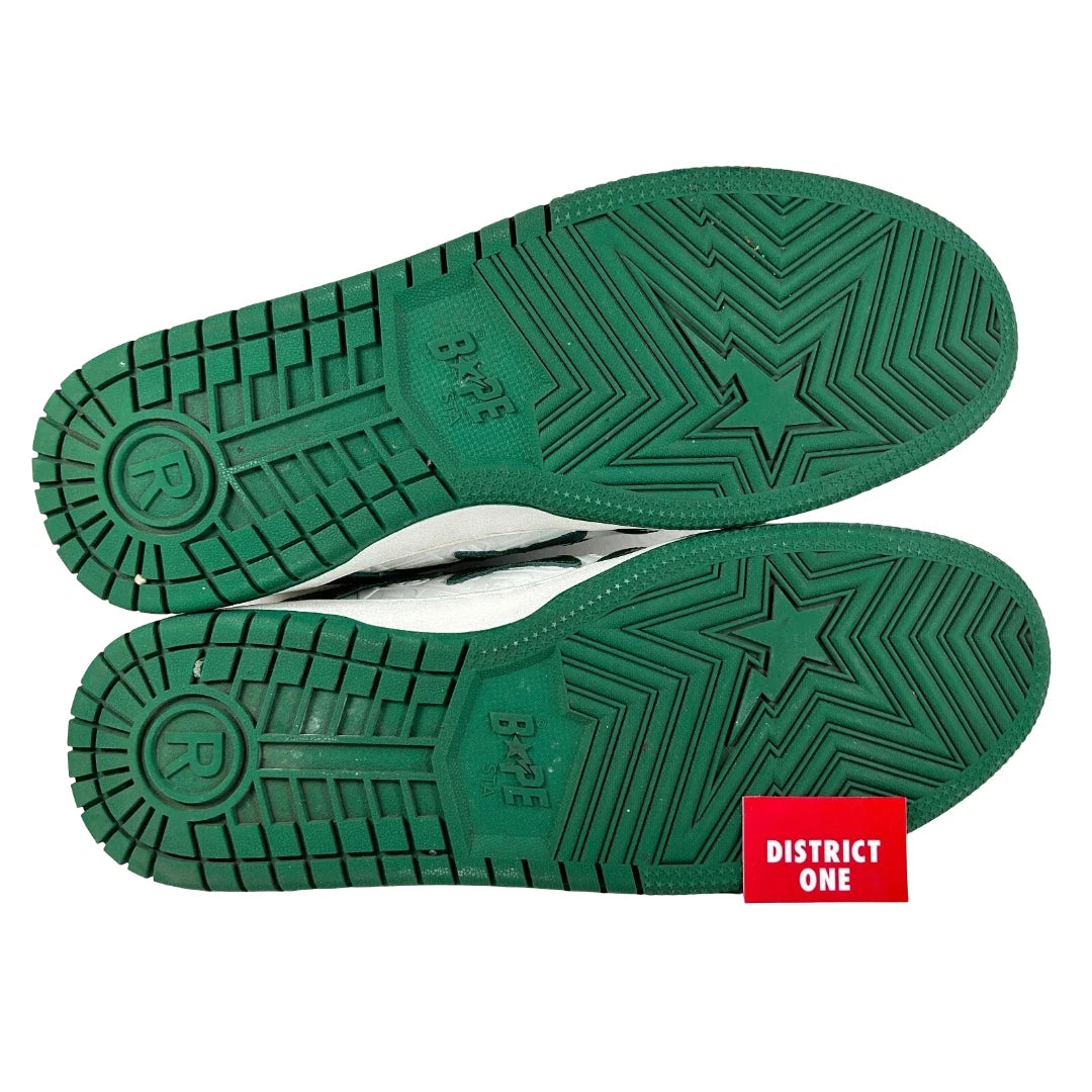 001FWJ201003 GRN A Bathing Ape Bape SK8 Sta Green White Patent [USED] - 12 M (Used)