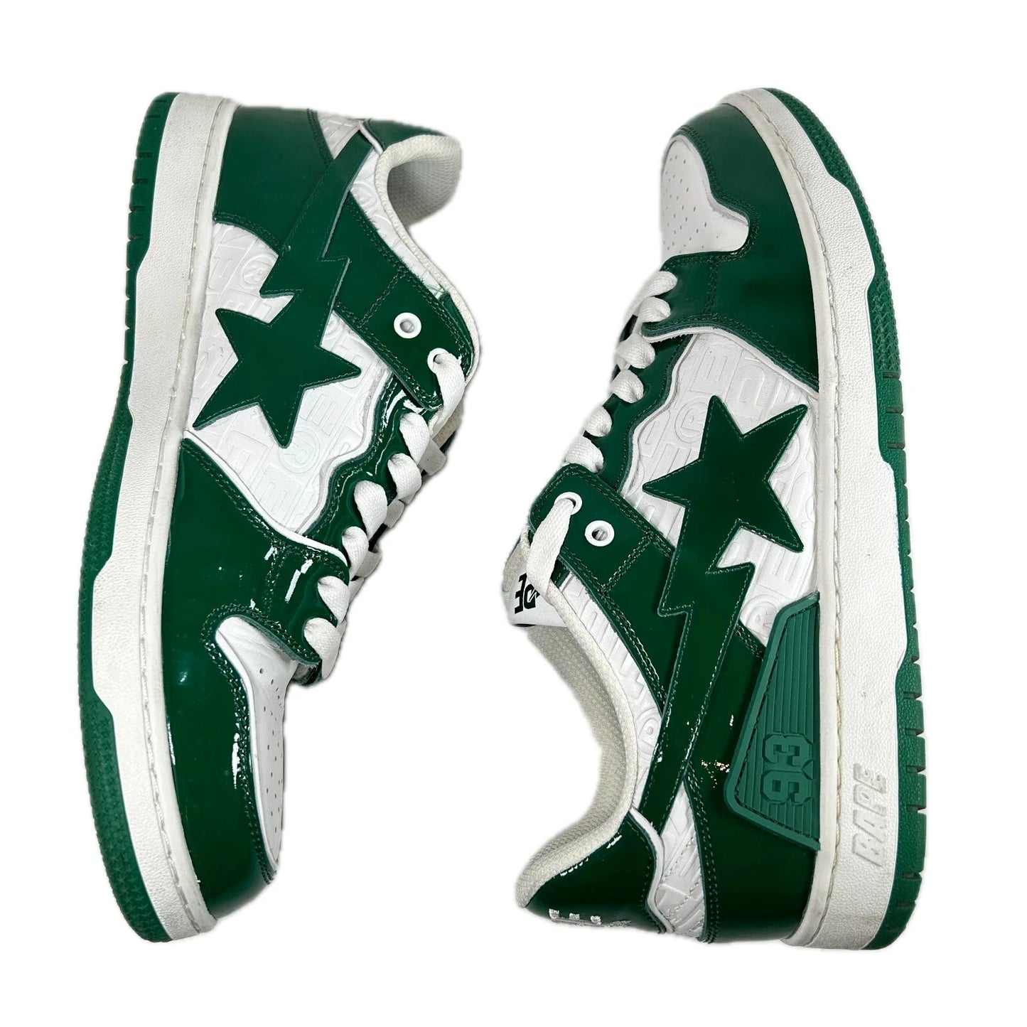 001FWJ201003 GRN A Bathing Ape Bape SK8 Sta Green White Patent [USED] - 12 M (Used)