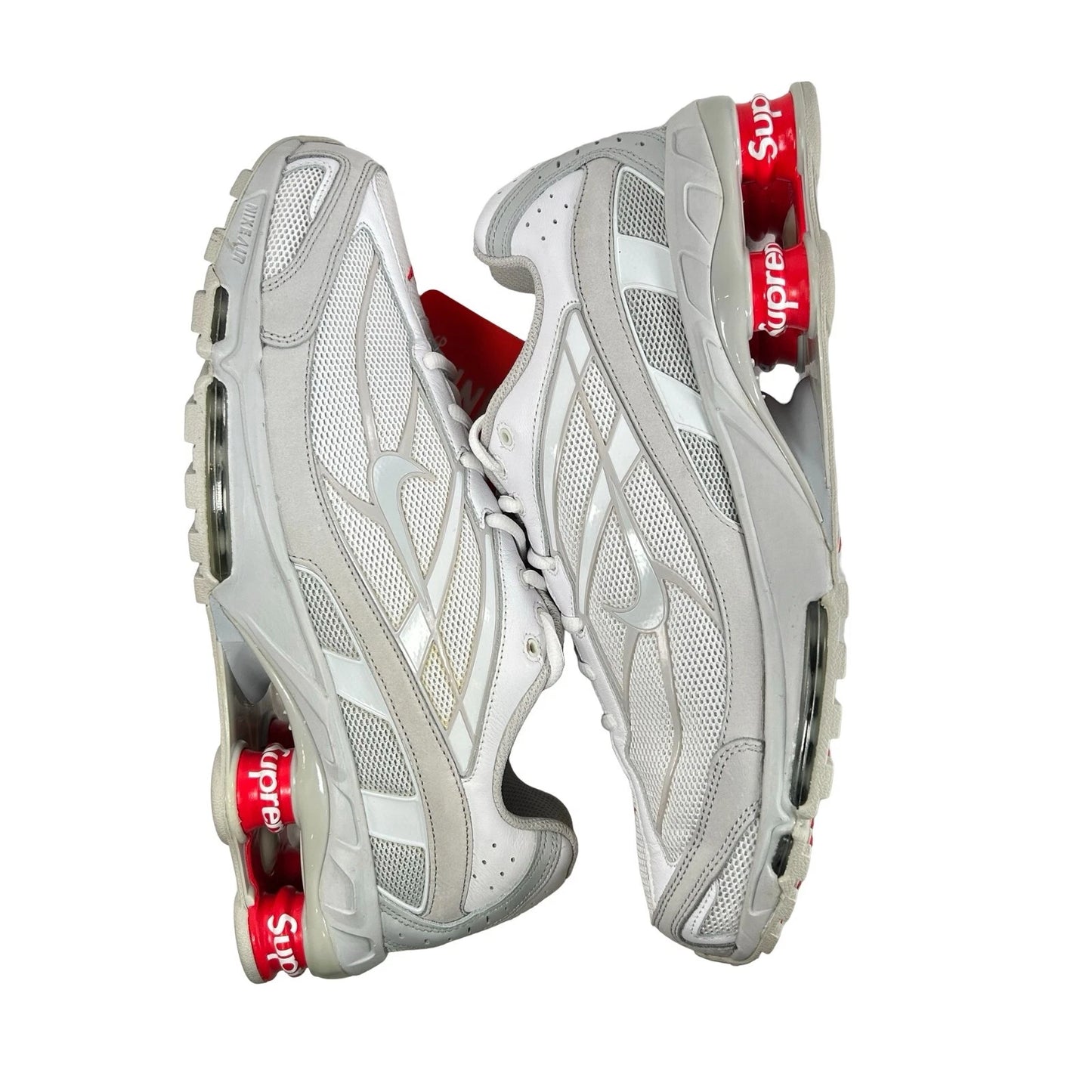 DN1615 100 Nike Shox Ride 2 SP Supreme White - 12 M (Left Shoe Yellowing) (Damaged Box)