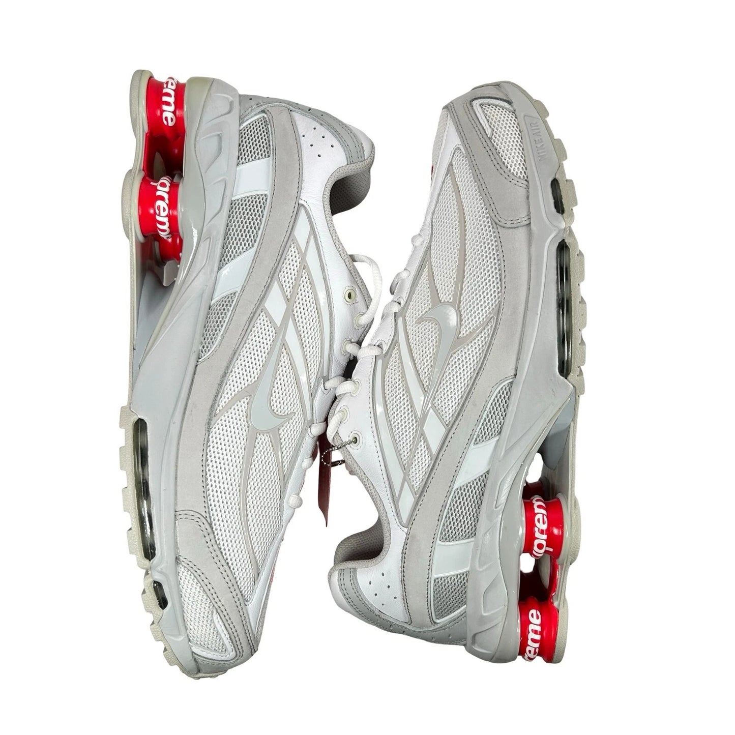 DN1615 100 Nike Shox Ride 2 SP Supreme White - 12 M (Left Shoe Yellowing) (Damaged Box)