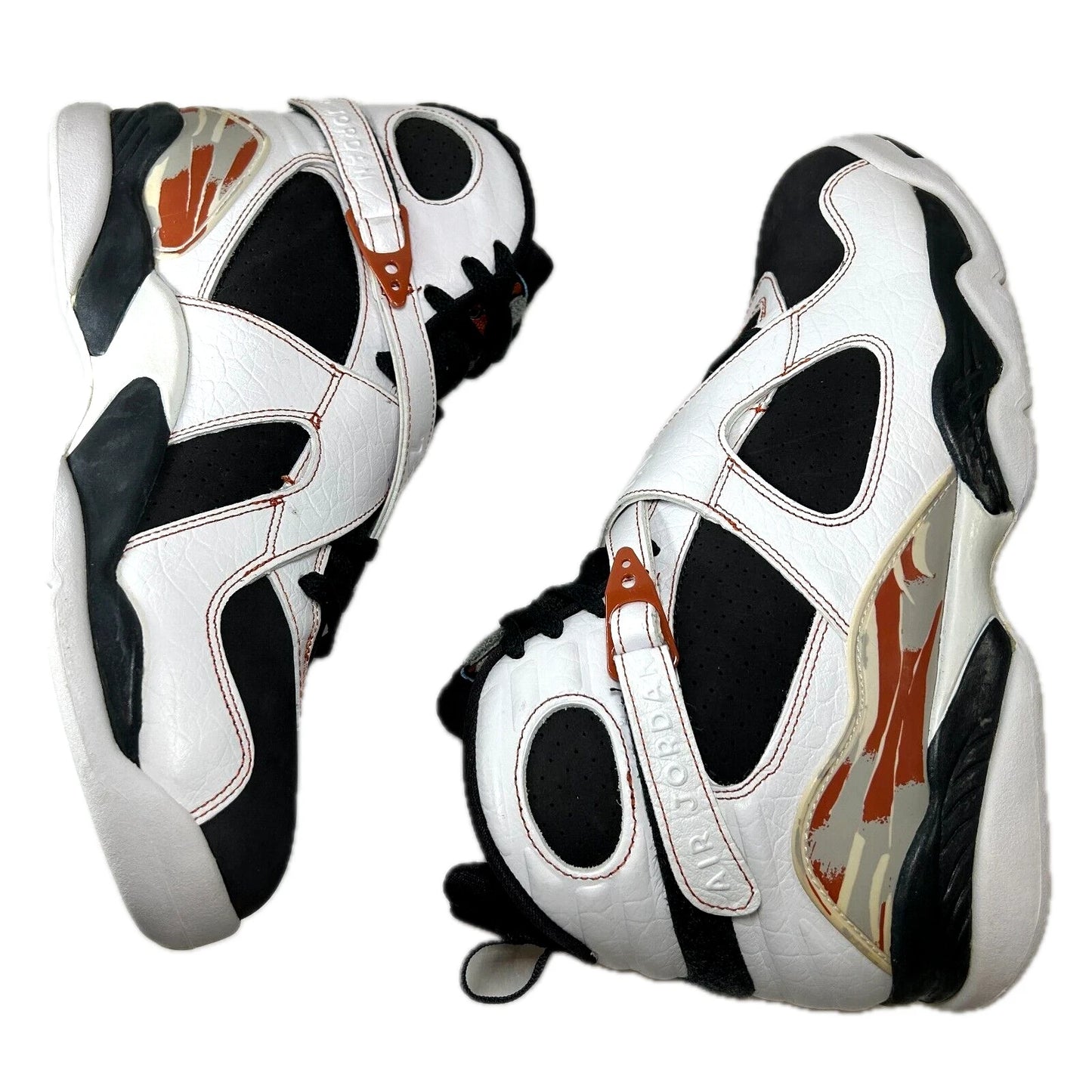 317258 104 Air Jordan 8 Retro LS Black Toe 2007 [CONDITIONAL] - 11.5 M (Yellowing) (Crack on Side Panel)