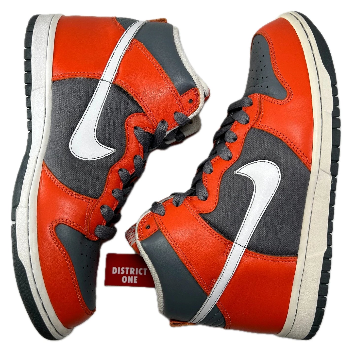 309432 812 Nike Dunk High College Orange Flint Grey White [USED] - 8.5 M (Used)