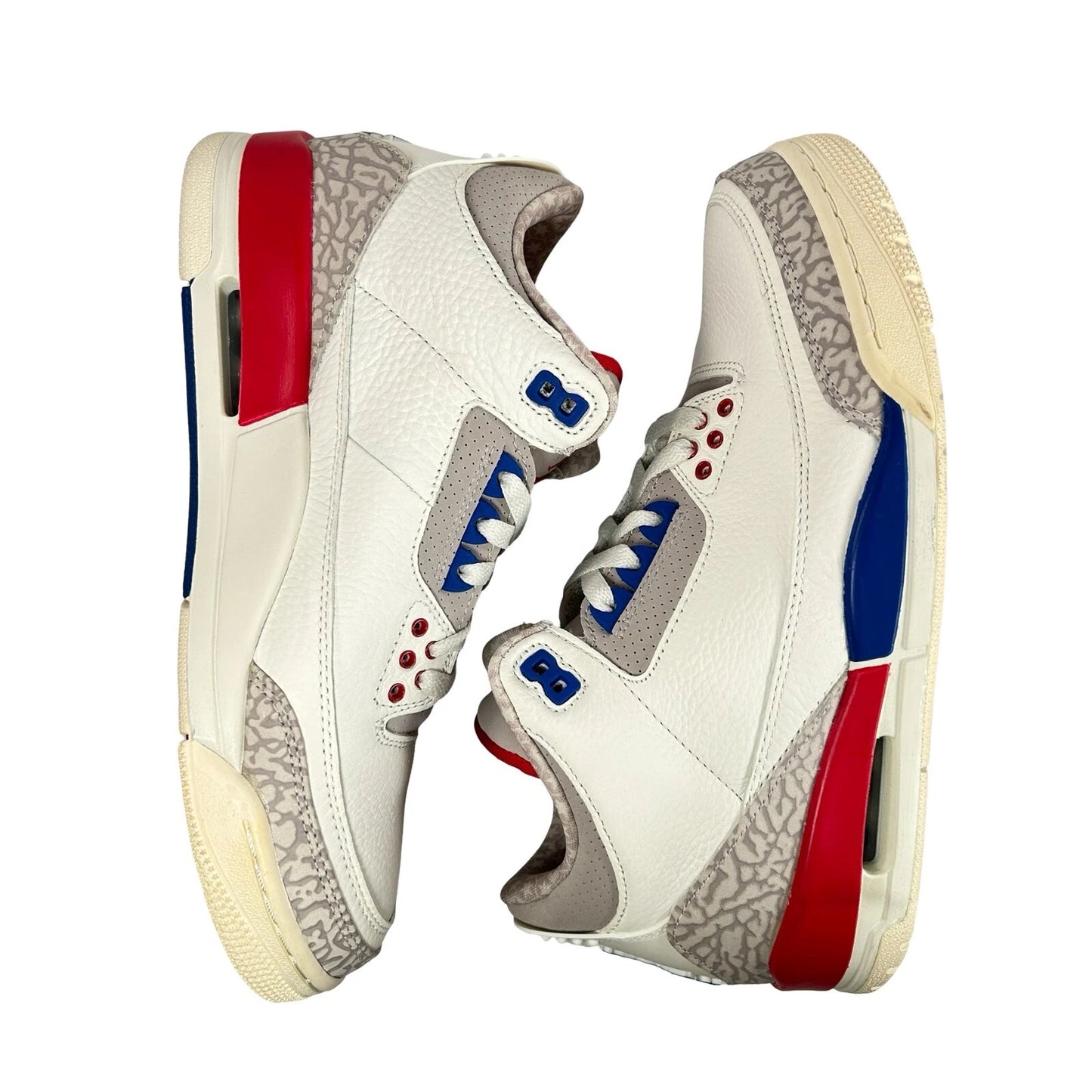 136064 140 Air Jordan 3 Retro International Flight - 8.5 M (Soles Yellowing) (Replace Box)