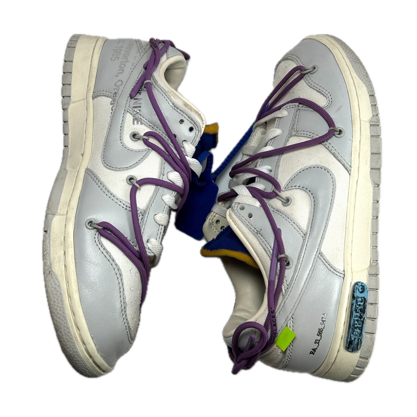 DM1602 107 Nike Dunk Low Off-White Lot 48 [USED] - 9.5 M (Used) (No Box)