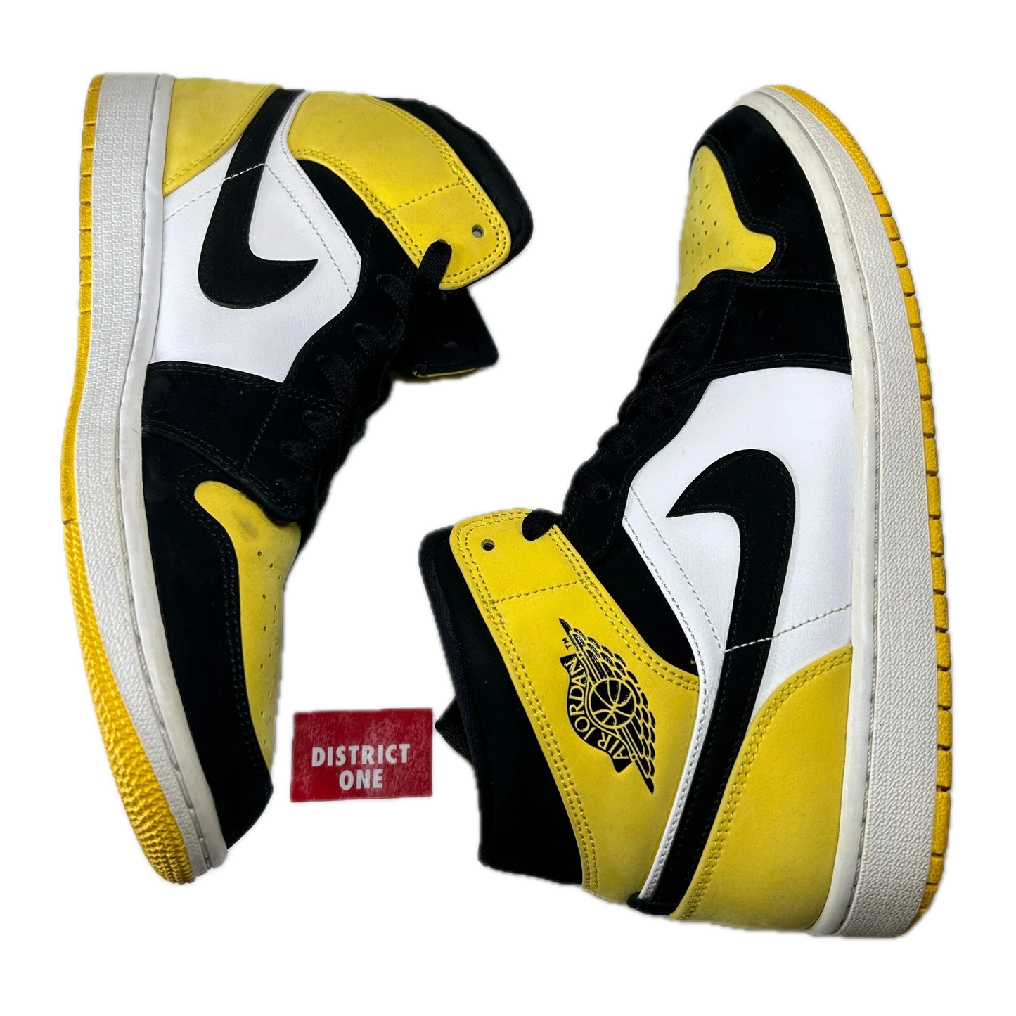 852542 071 Air Jordan 1 Mid Yellow Toe Black 2019 [USED] - 11 M (Used) (Replace Box)
