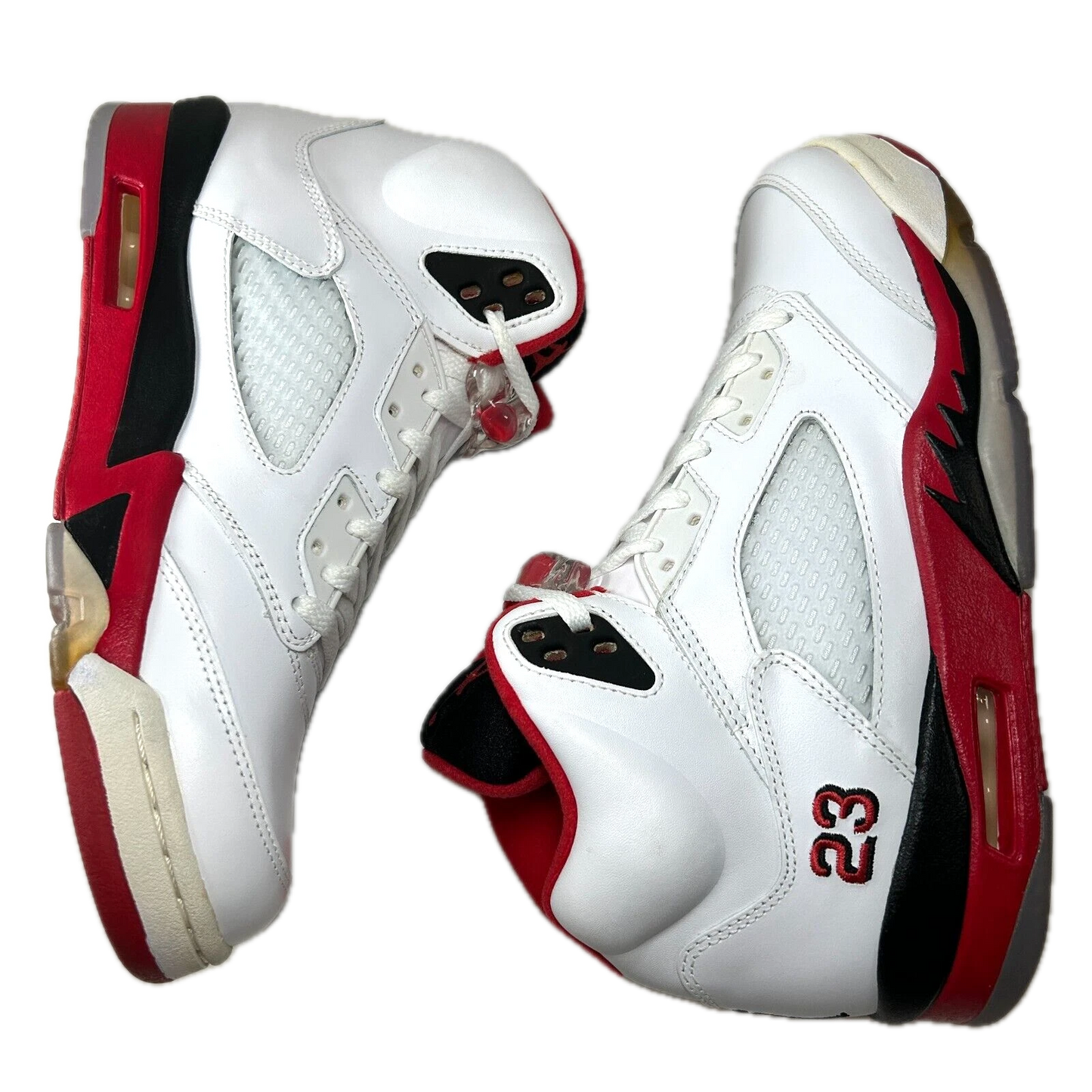 136027 120 Jordan 5 Retro Fire Red Black Tongue (2013) - 11.5 M (Soles & Midsoles Yellowing)