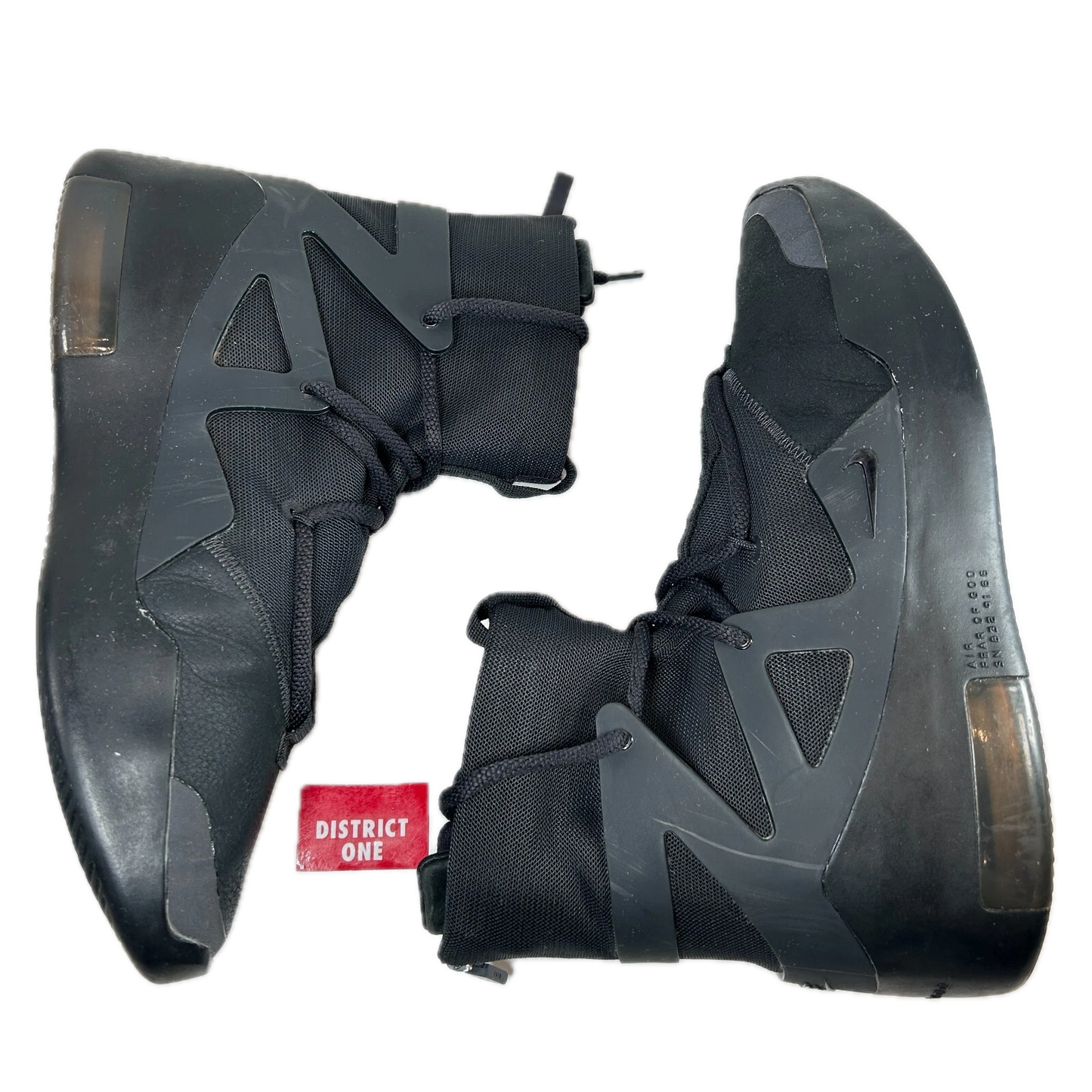 AR4237 005 Nike Air Fear of God 1 Triple Black [USED] - 9.5 M (Used)
