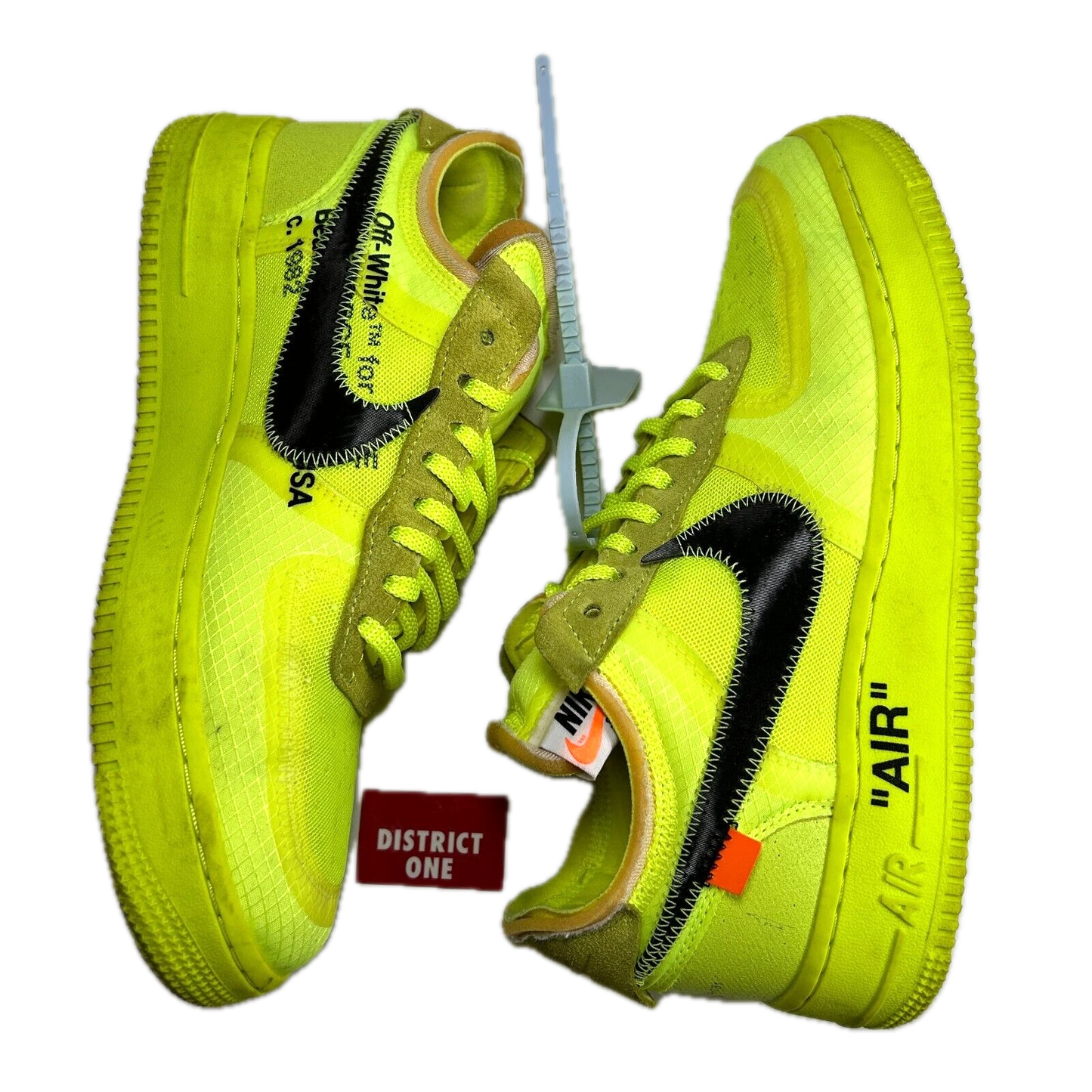 AO4606 700 Nike Air Force 1 Low Off-White Volt [USED] - 8 M (Used)
