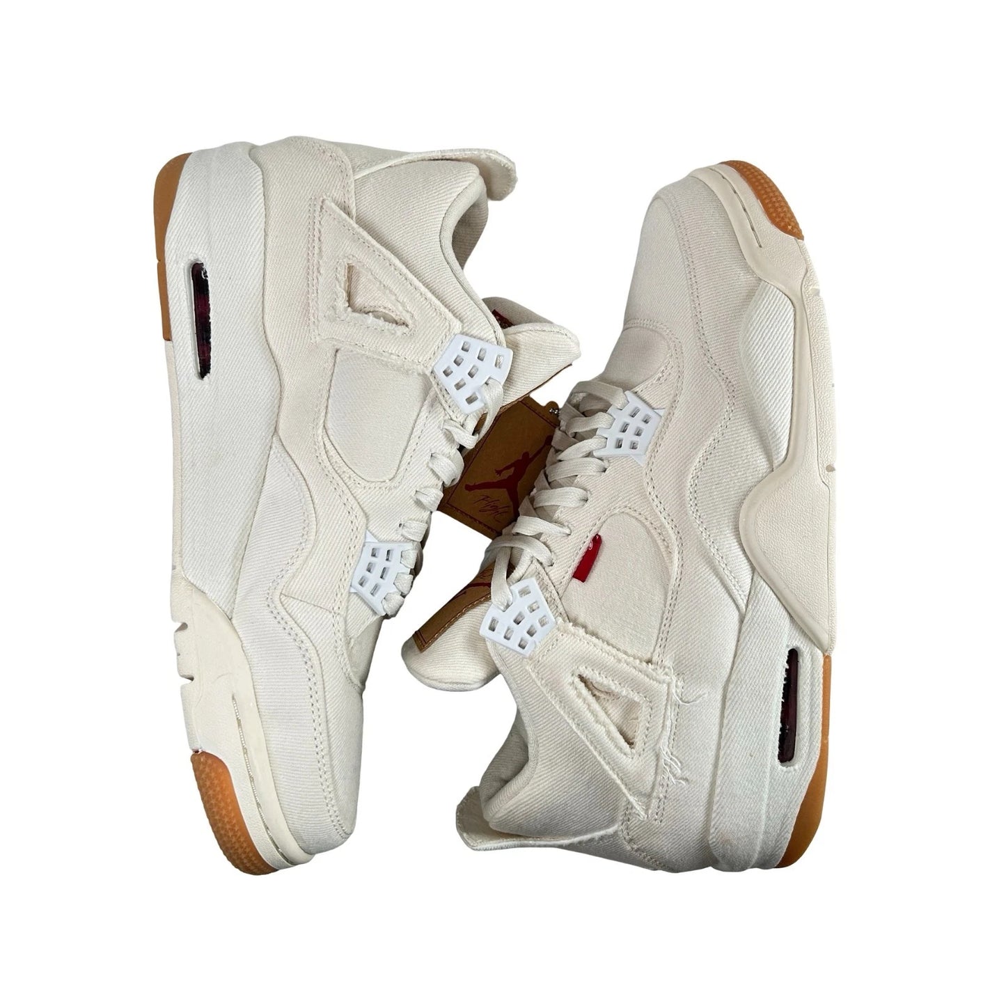 AO2571 100 Jordan 4 Retro Levi's White (Blank Tag) - 9 M (Marks on Midsole) (Replace Box)