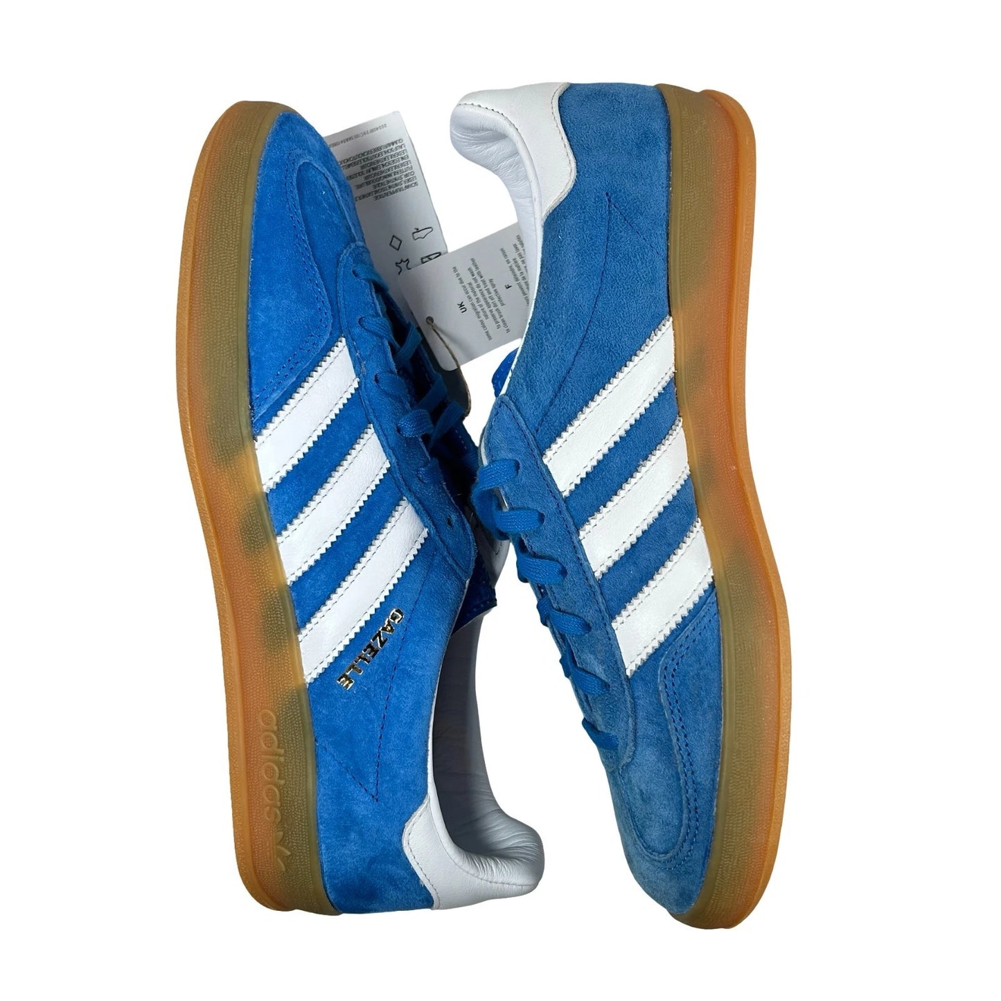 H06260 adidas Gazelle Indoor Blue Bird Gum - 8 M (Right Shoe Discolored)