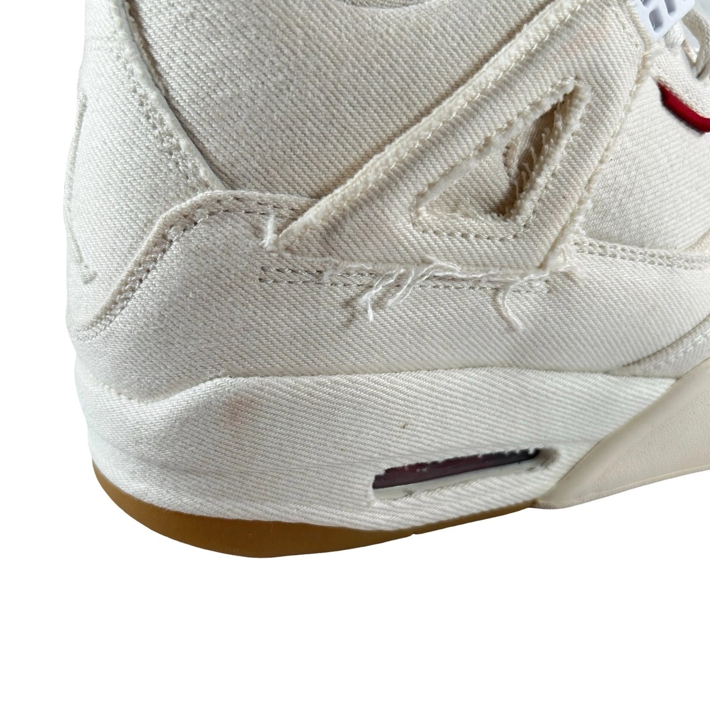 AO2571 100 Jordan 4 Retro Levi's White (Blank Tag) - 9 M (Marks on Midsole) (Replace Box)