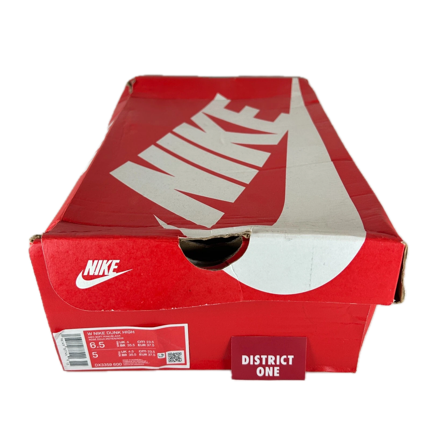 DX3359 600 Nike Dunk High Hoops Pack Pink (Women's) - 6.5 W (Discoloration) (Damaged Box)