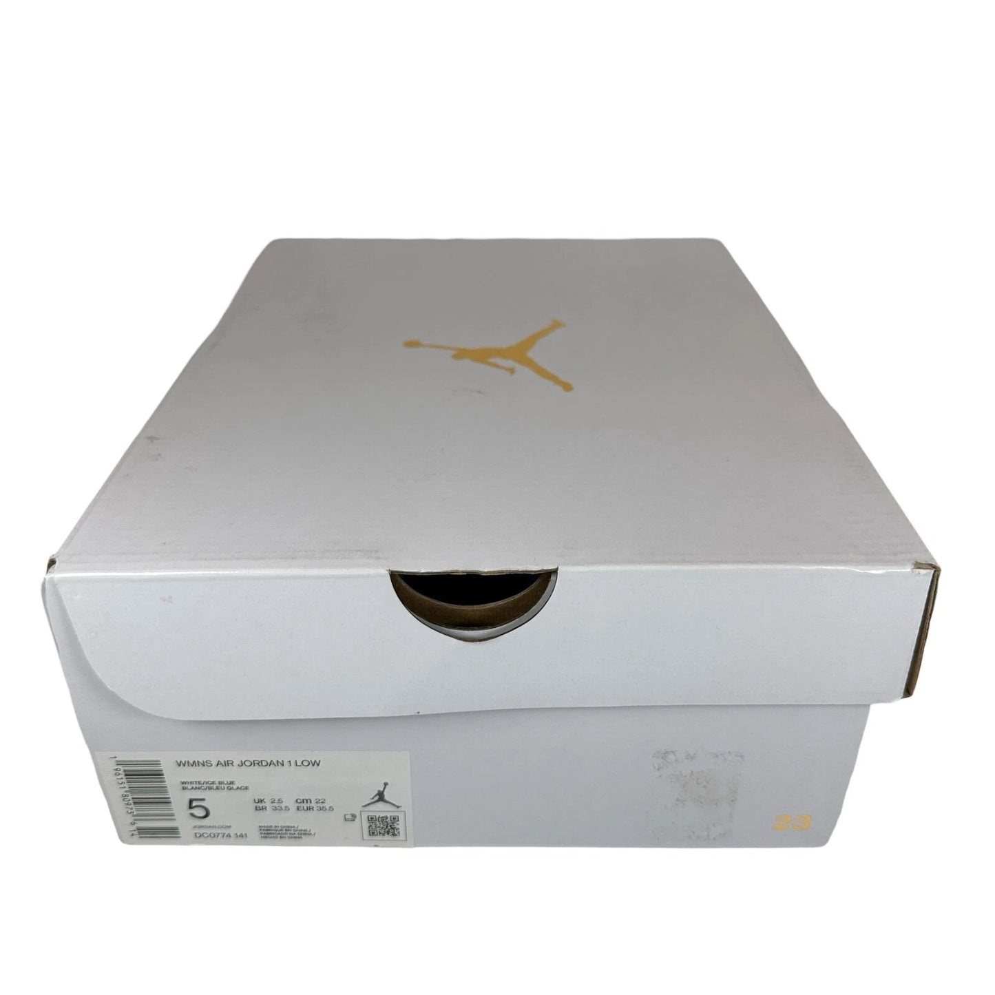 DC0774 141 Jordan 1 Low White Ice Blue (Women's) [CONDITIONAL] - 5 W (Right Shoe Yellowing)