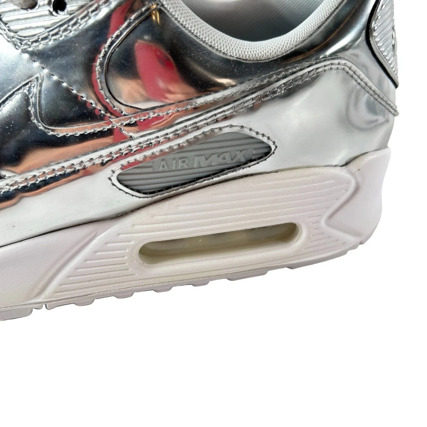 CQ6639 001 Wmns Nike Air Max 90 Metallic Pack Chrome Silver [CONDITIONAL] - 10.5 W (Midsoles Yellowing) (Scratch on Toebox)