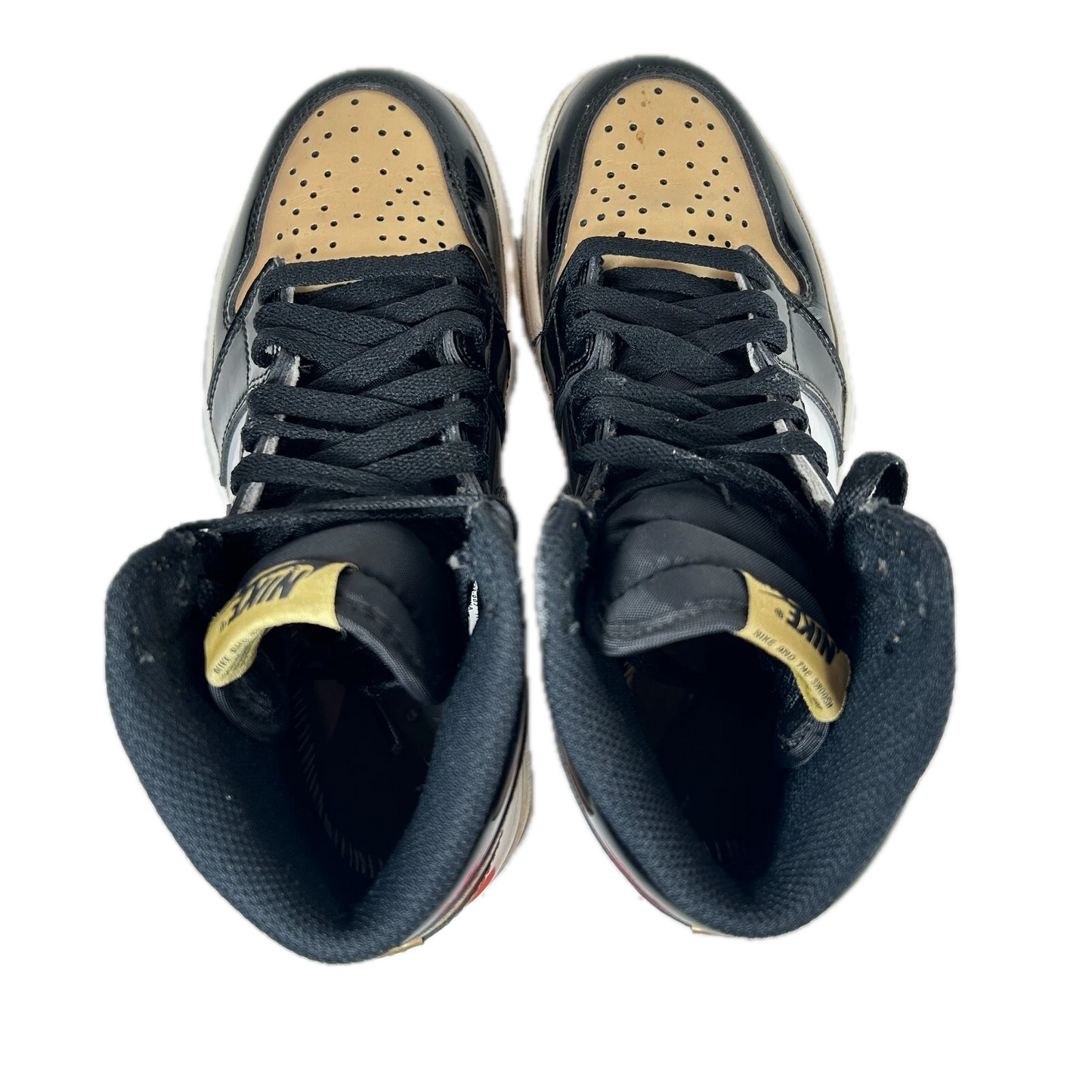 861428 007 Jordan 1 Retro High NRG Patent Gold Toe [USED] - 5 M (Used) (Missing Insoles)
