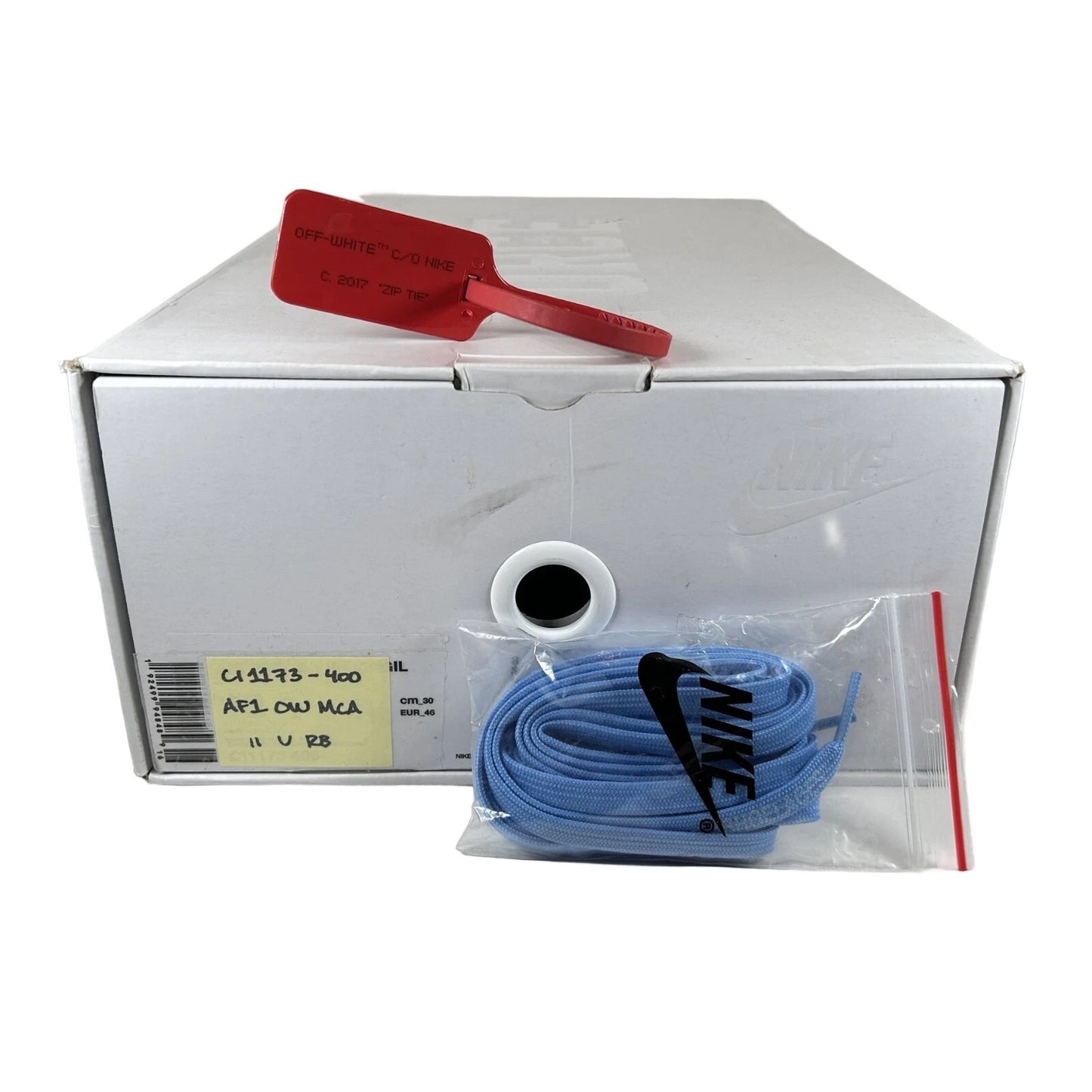 CI1173 400 Off White Nike Air Force 1 Low '07 MCA University Blue [USED] - 11 M (Used) (Replace Box)
