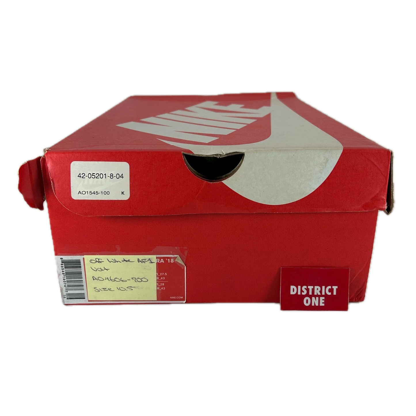 AO4606 700 Nike Air Force 1 Low Off-White Volt [USED] - 10.5 M (Used) (Replace Box)