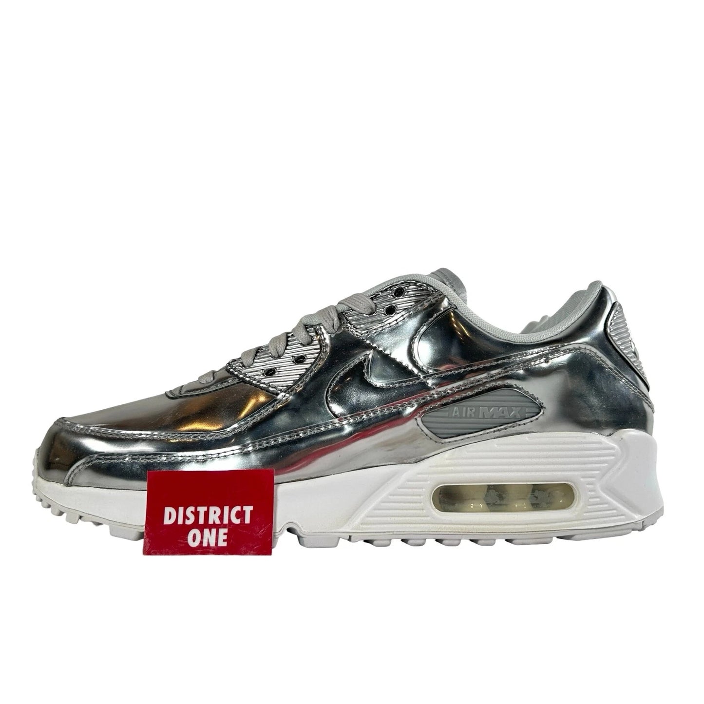 CQ6639 001 Wmns Nike Air Max 90 Metallic Pack Chrome Silver [CONDITIONAL] - 10.5 W (Midsoles Yellowing) (Scratch on Toebox)