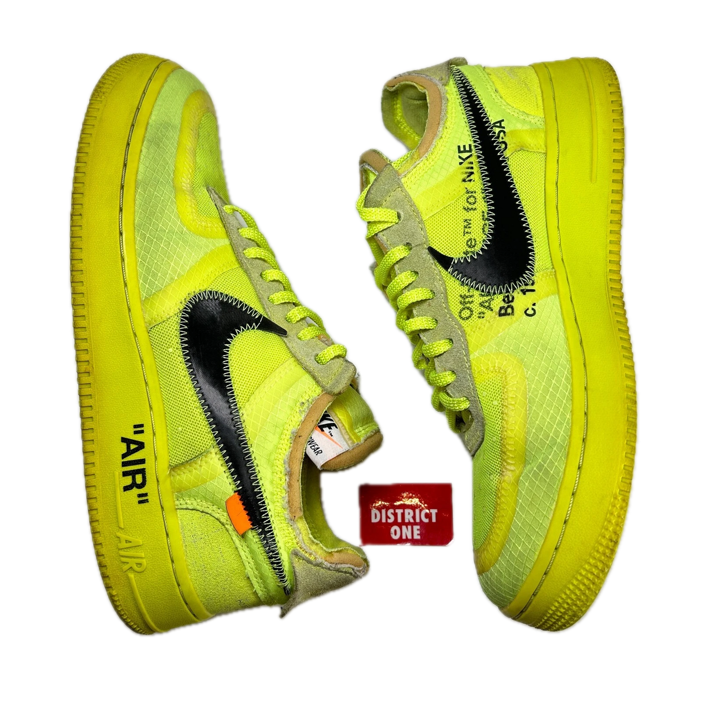 AO4606 700 Nike Air Force 1 Low Off-White Volt [USED] - 7.5 M (Used)