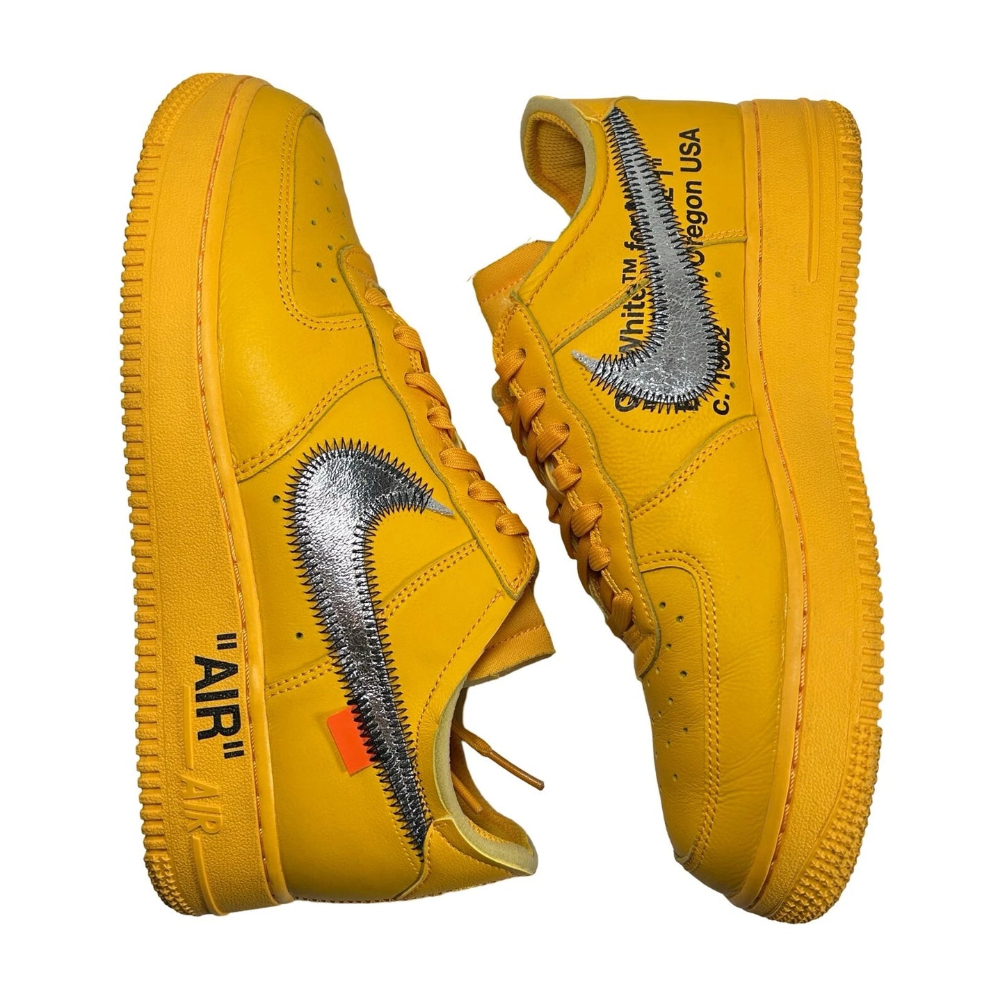 DD1876 700 Nike Air Force 1 Low Off-White ICA University Gold [USED] - 7 M (Used)